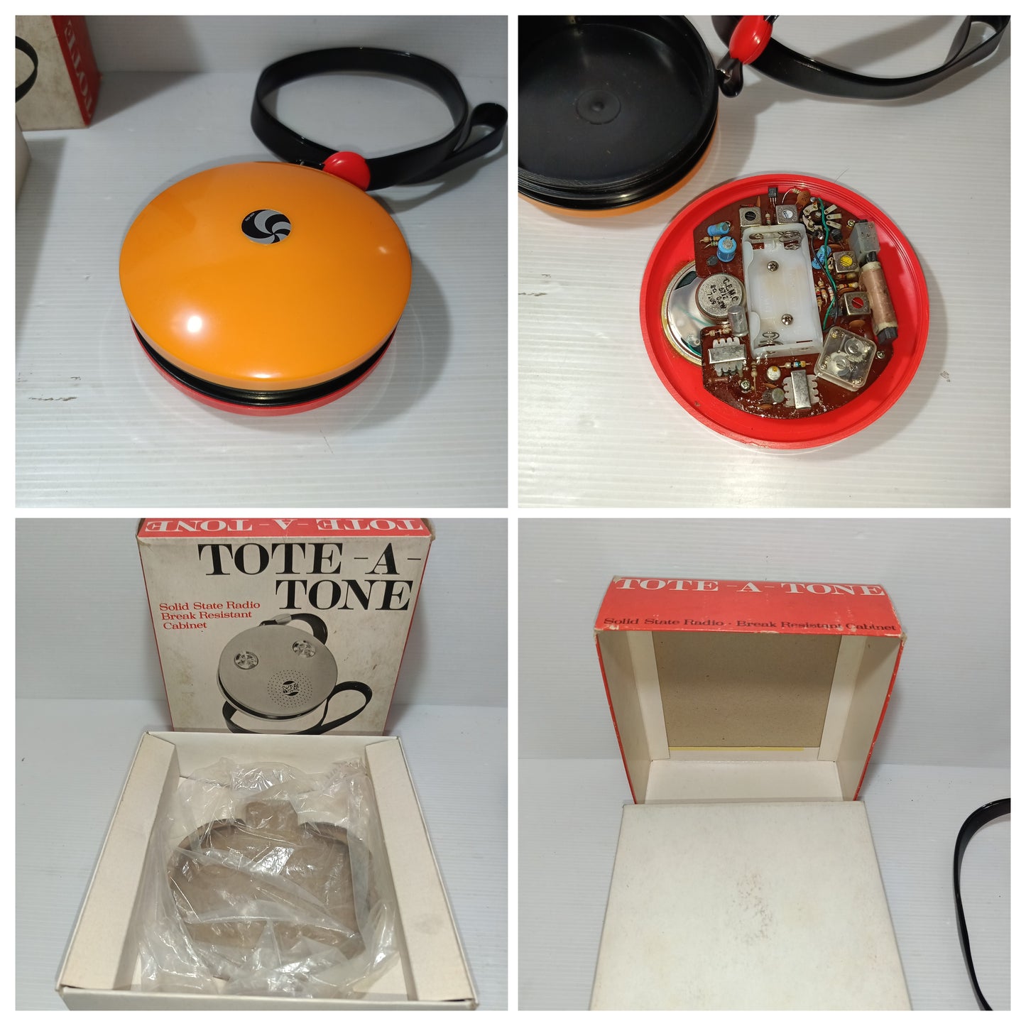 Tote -a-Tone Solid State radio portatile vintage non funzionante