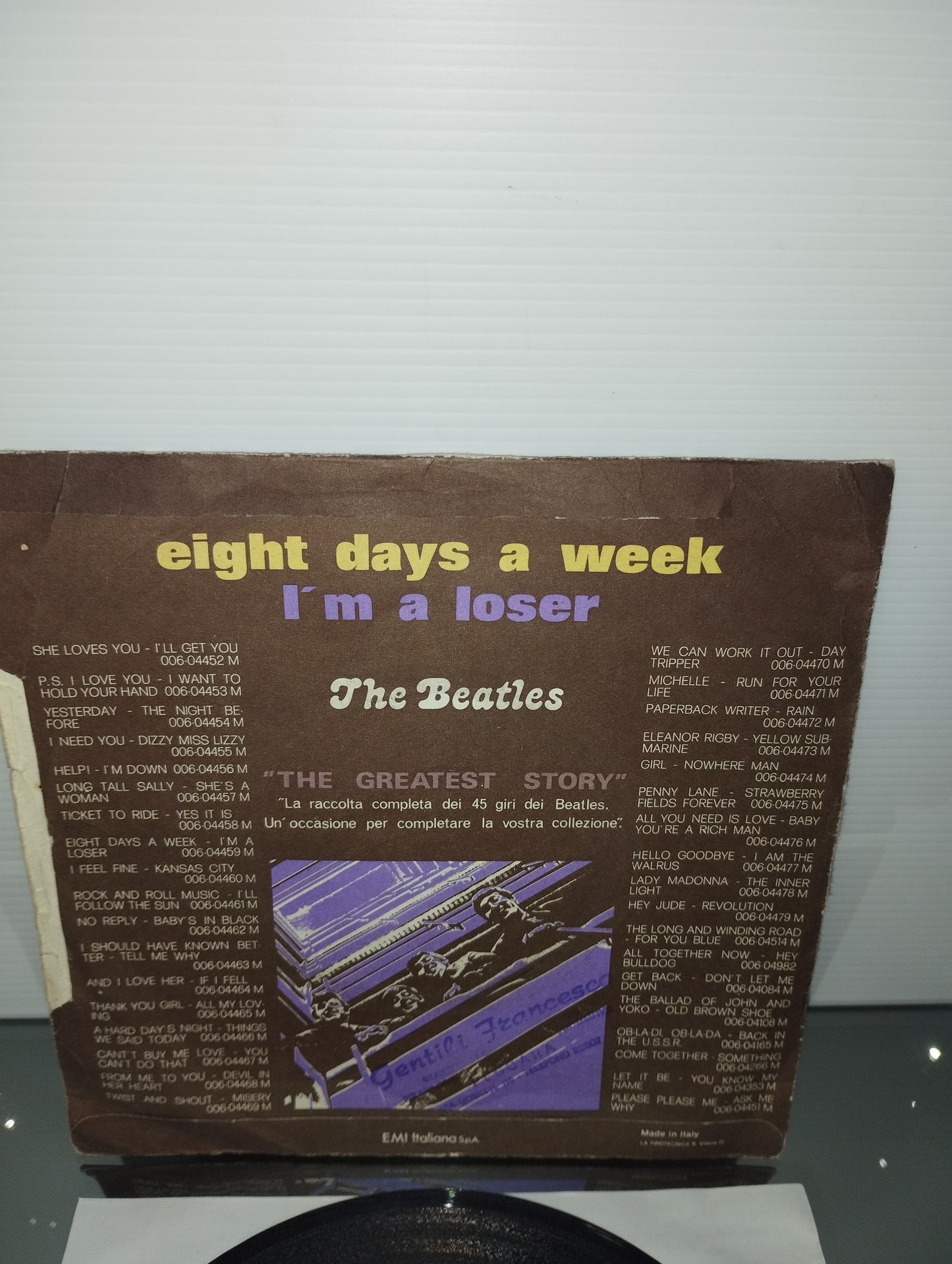 Eight Days a Week/I'am loser The Beatles 45 Giri Apple  Cod .3C 006-04459 M