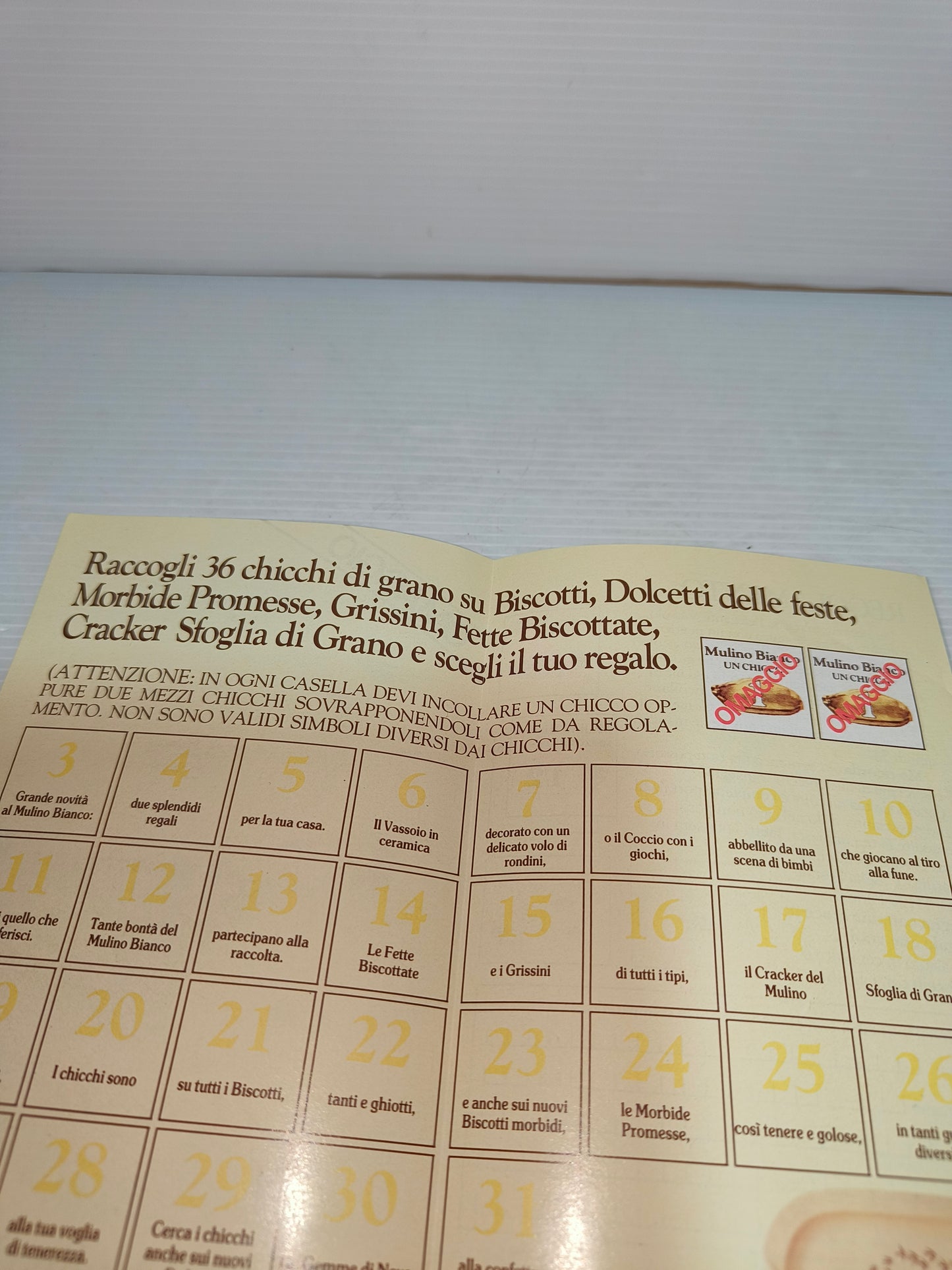 Depliant pubblicitario raccolta punti Mulino Bianco, anni 80