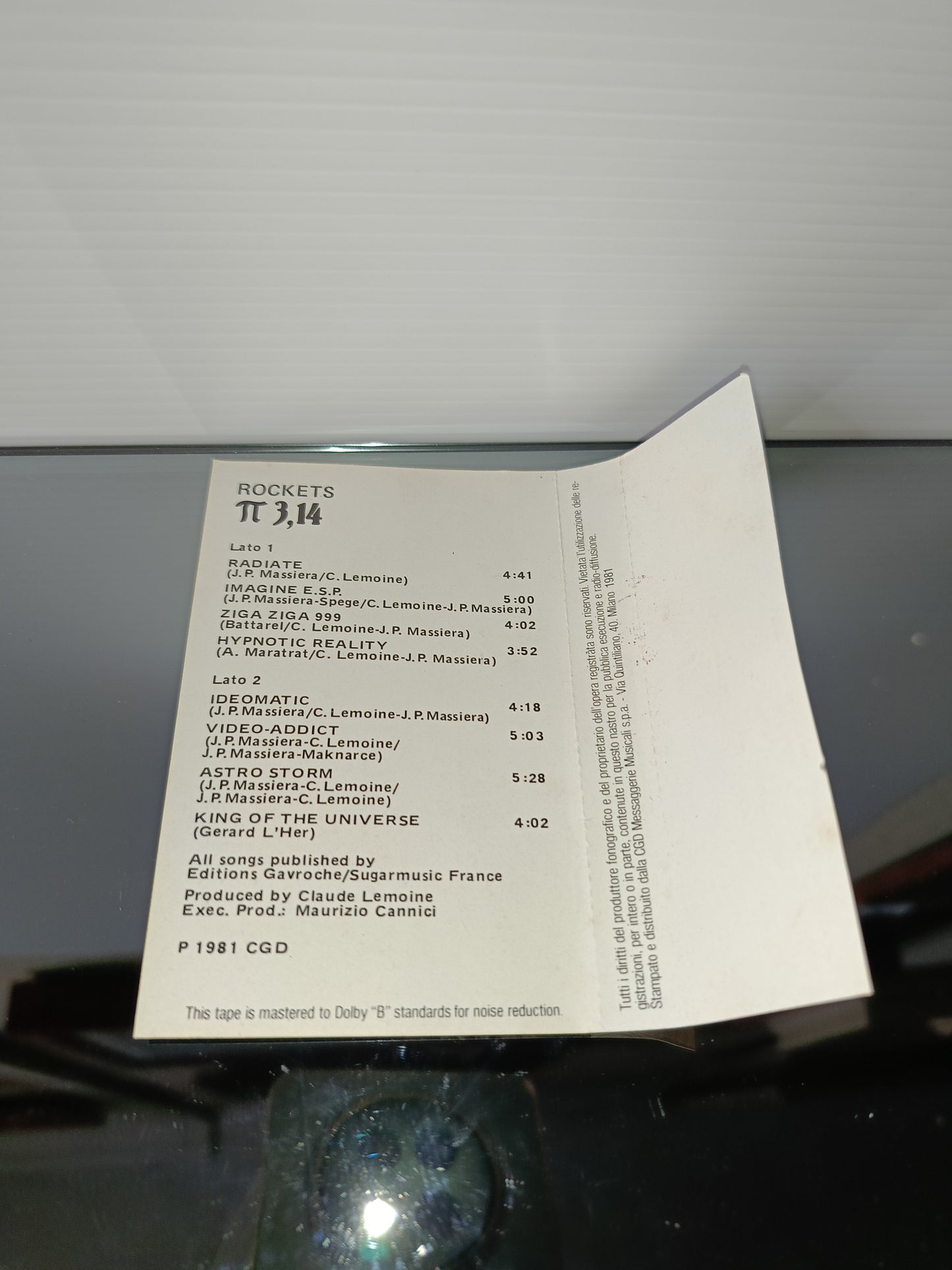 π 3,14 Rockets Musicassetta
Edita nel 1981 da  Rockland cod.30 RKL 20279