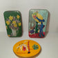 Scatole latta vintage soggetto fiori