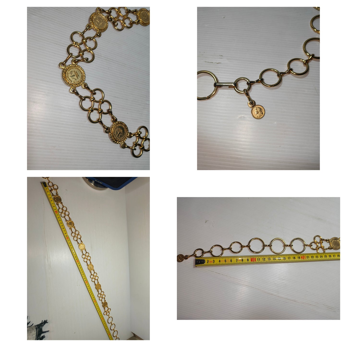 Cintura vintage in metallo dorato