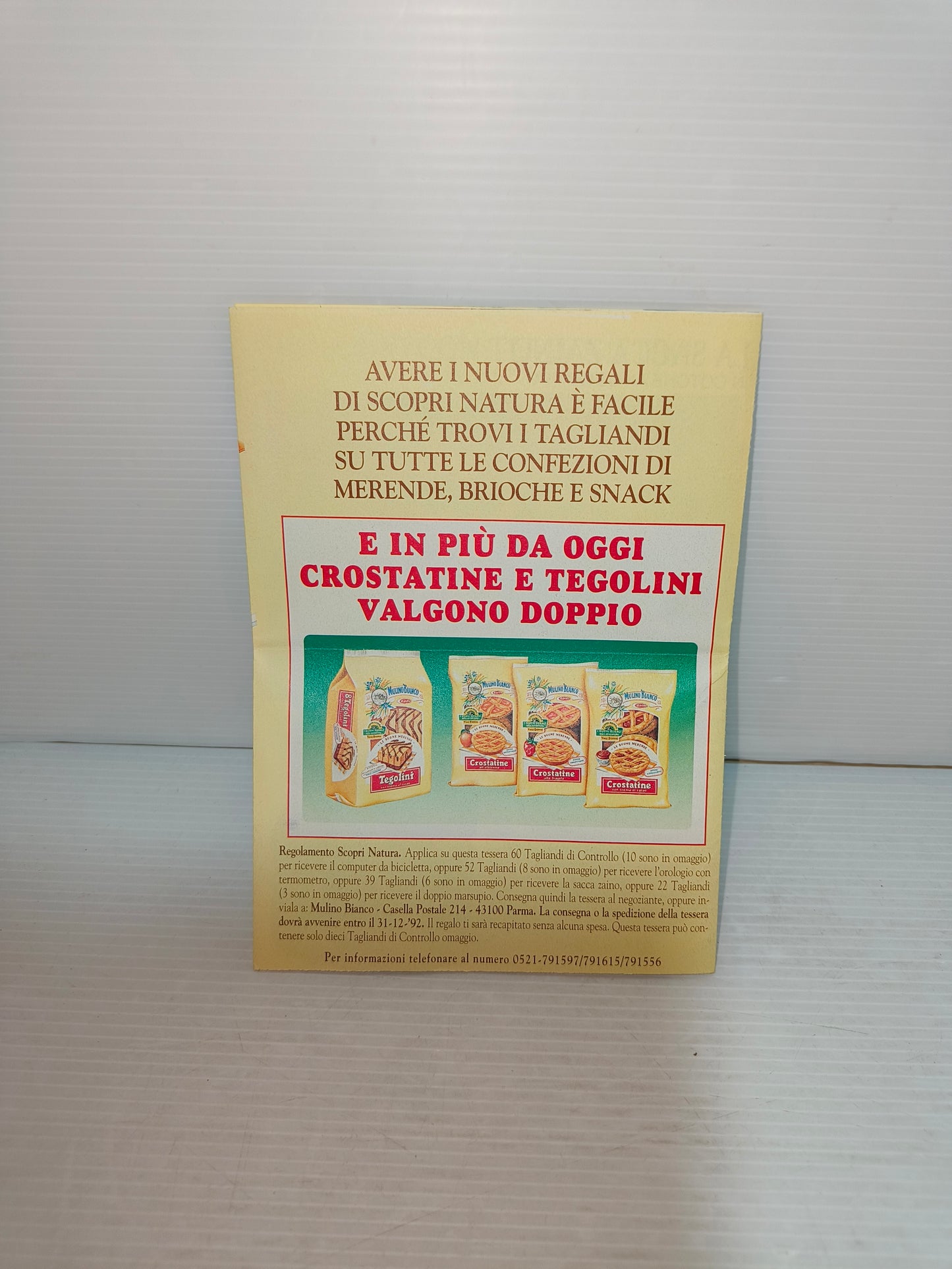 Depliant pubblicitario raccolta punti Mulino Bianco, anni 90