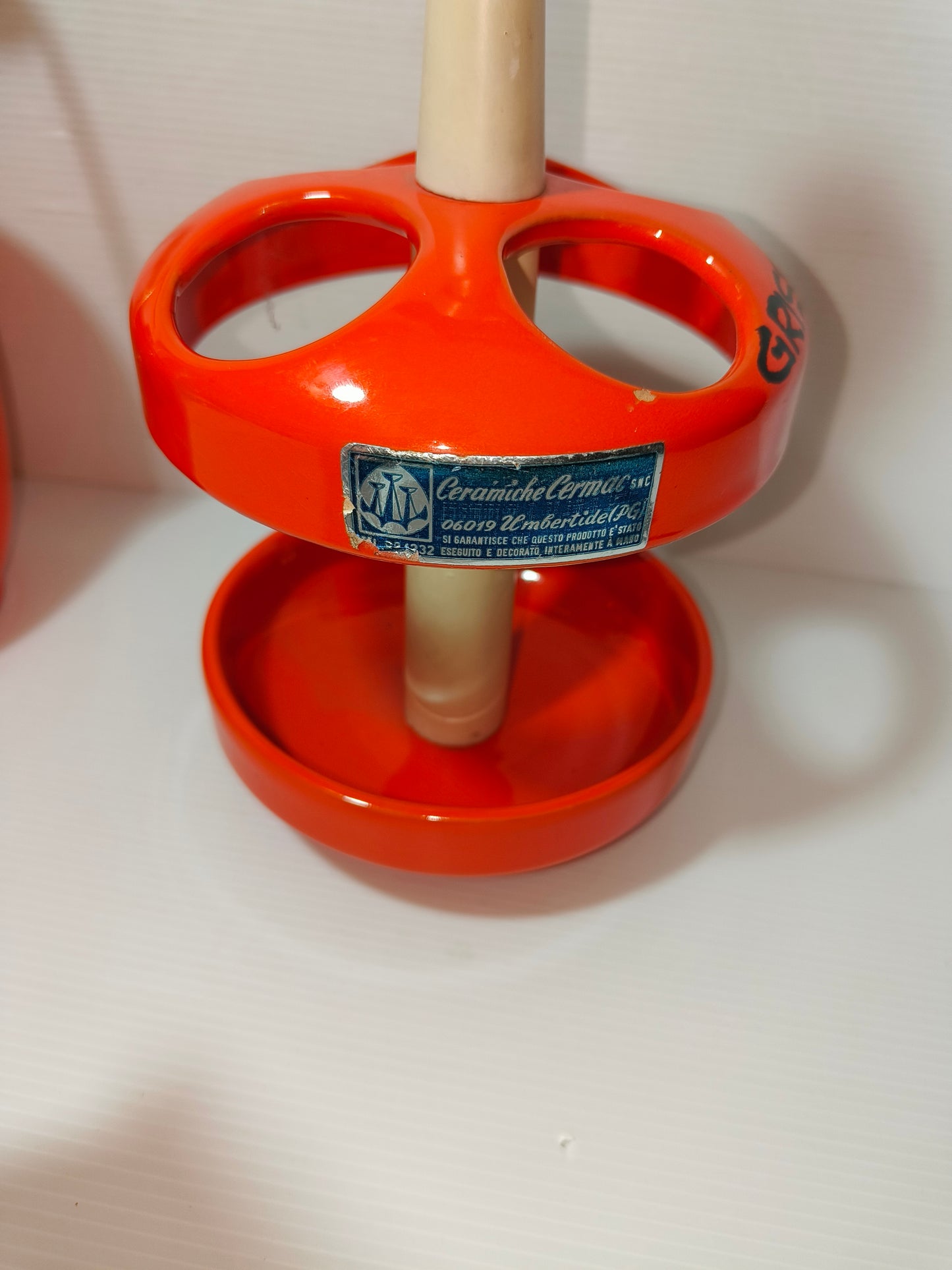 Porta grissini e biscottiera Ceramiche Cermac, anni 60-70 LEGGI