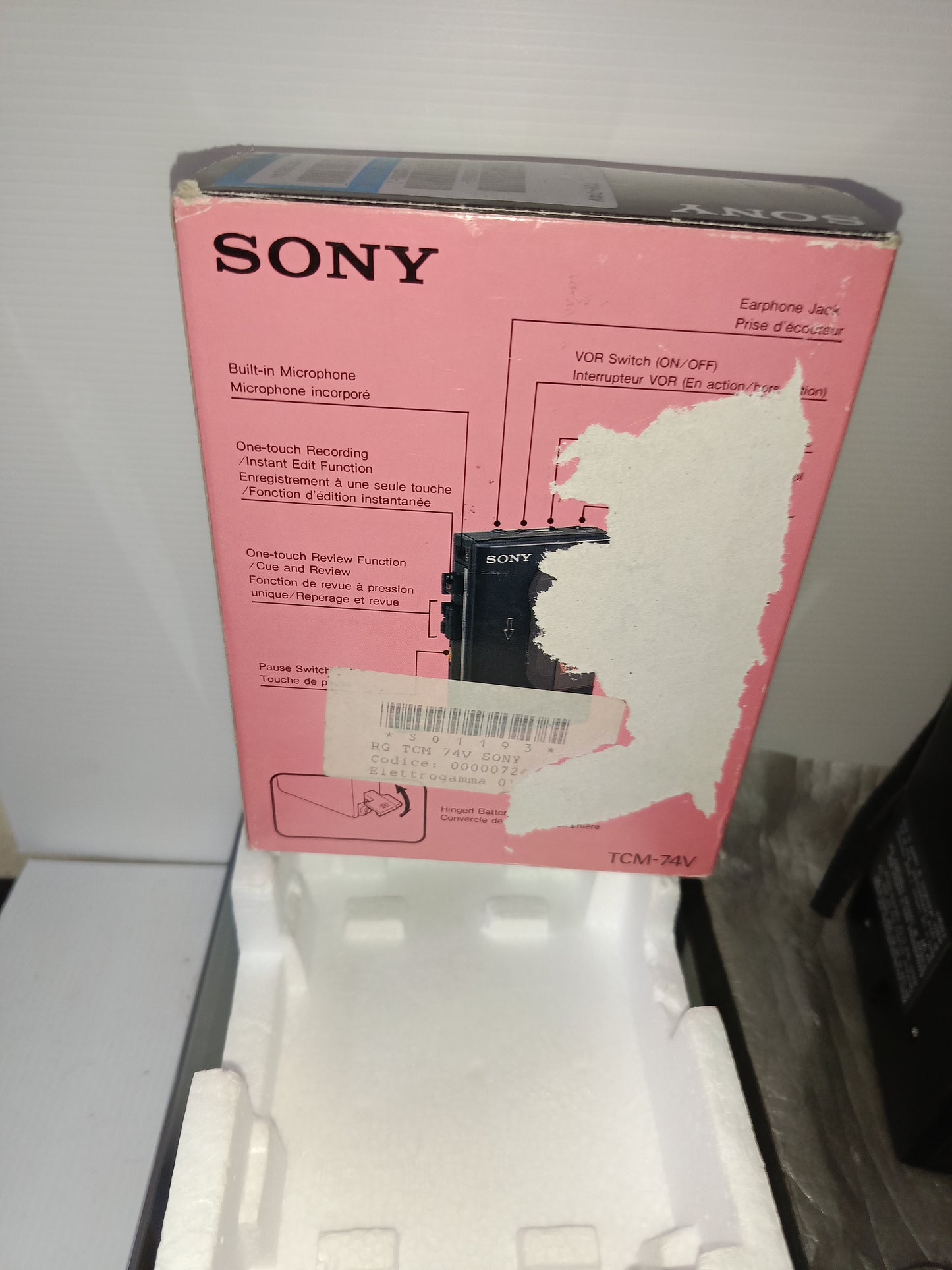 Sony TCM-74V Cassette Recorder Made in Japan Non funzionante