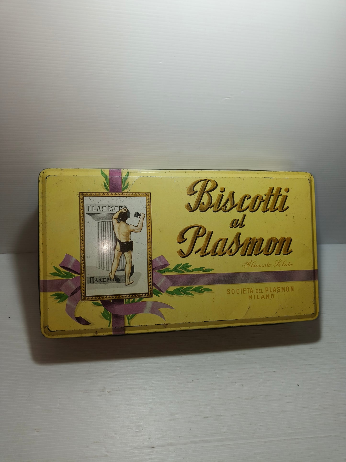 Scatola latta Plasmon anni 50, LEGGI