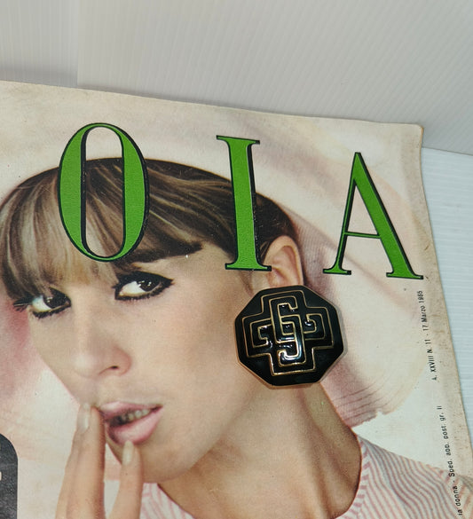 Orecchini vintage con clip Cacharel