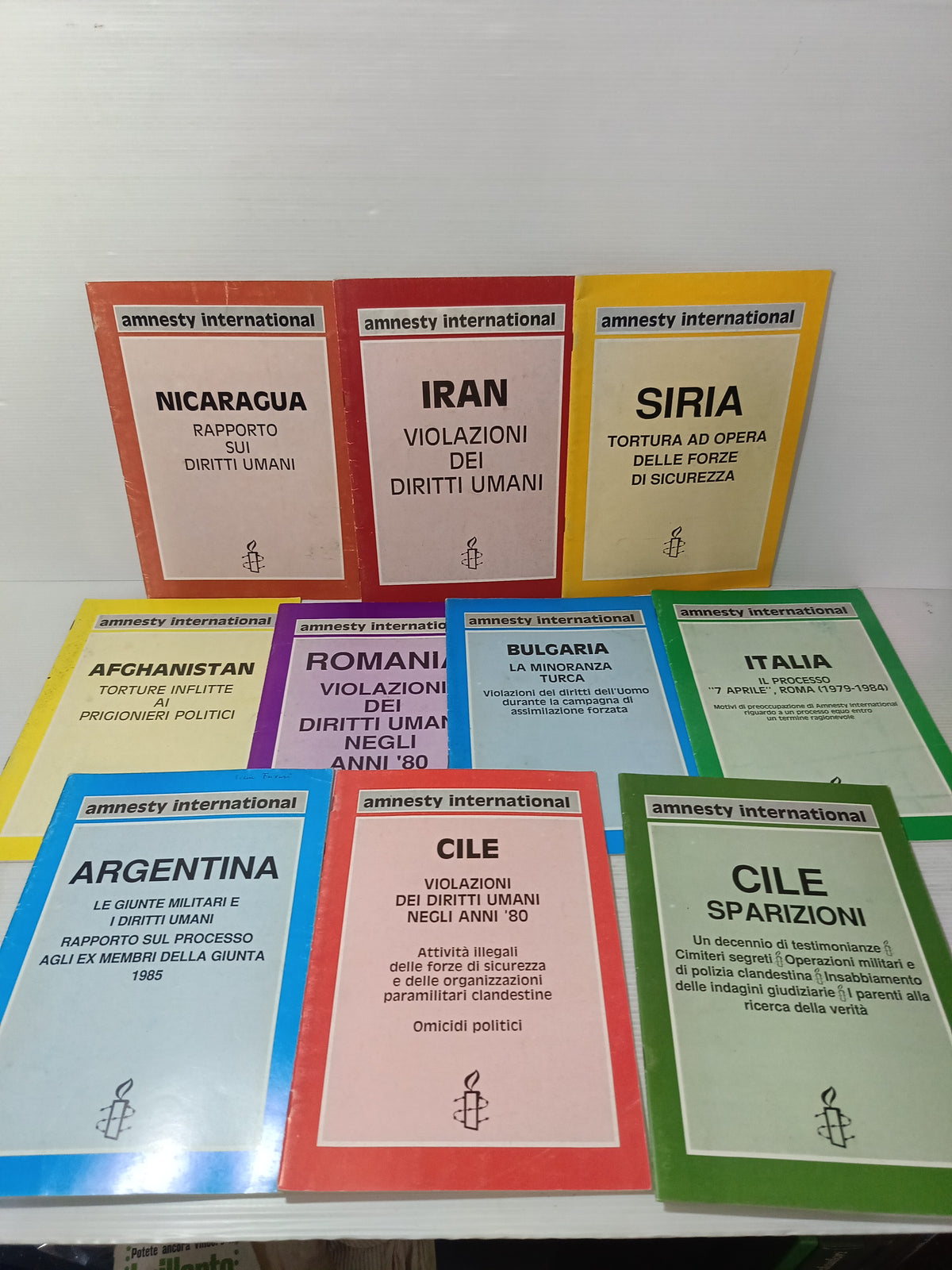 10 Pubblicazioni Amnesty International Anni 80