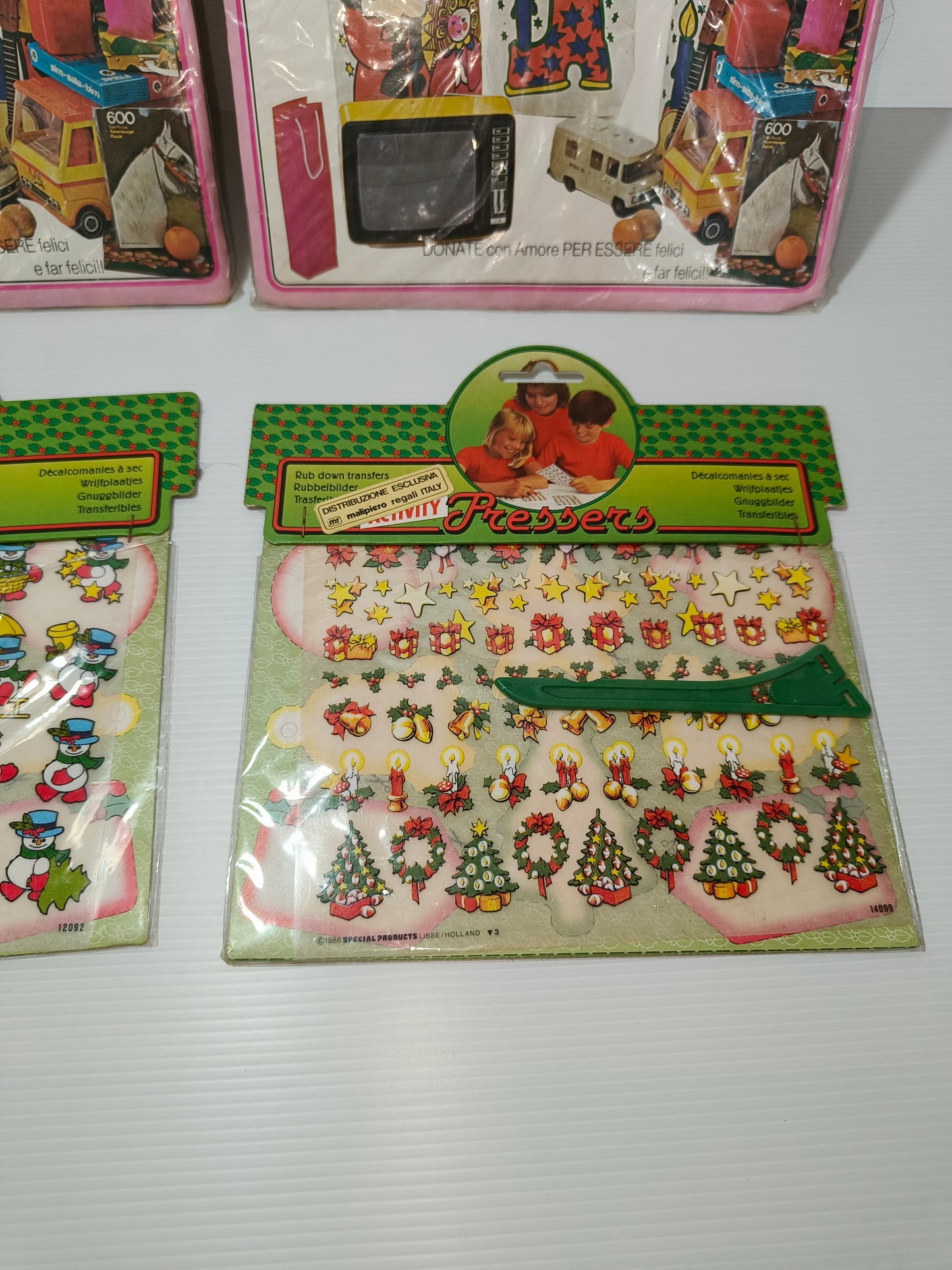 Lotto natalizio Sacchi e decalcomanie anni 80, LEGGI