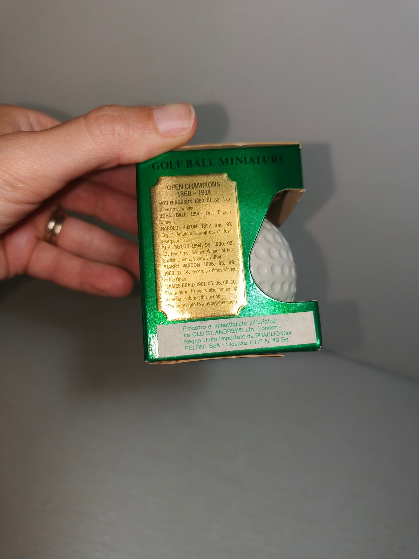 Pallina da Golf Miniatura Bob Ferguson Scotch Whisky, anni 80 LEGGI