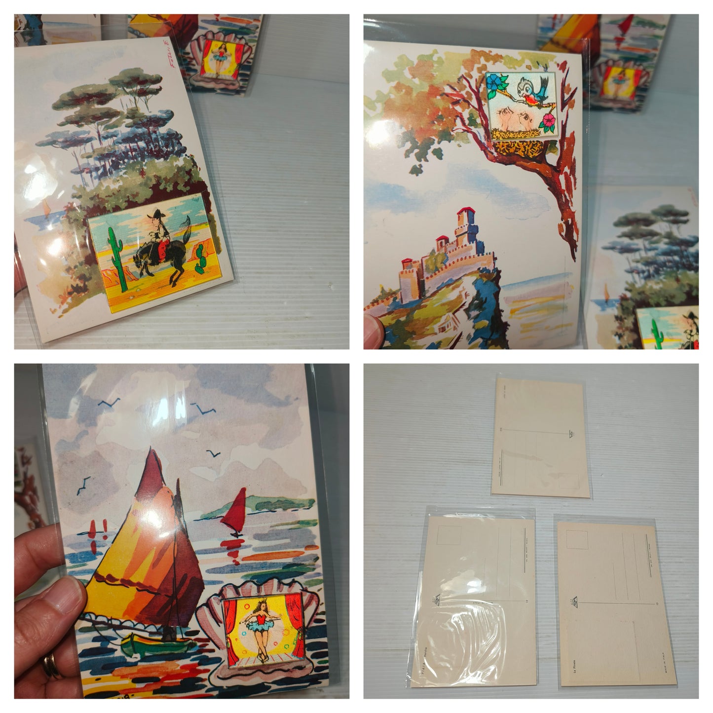 Cartoline con riquadro lenticolare, anni 50-60
