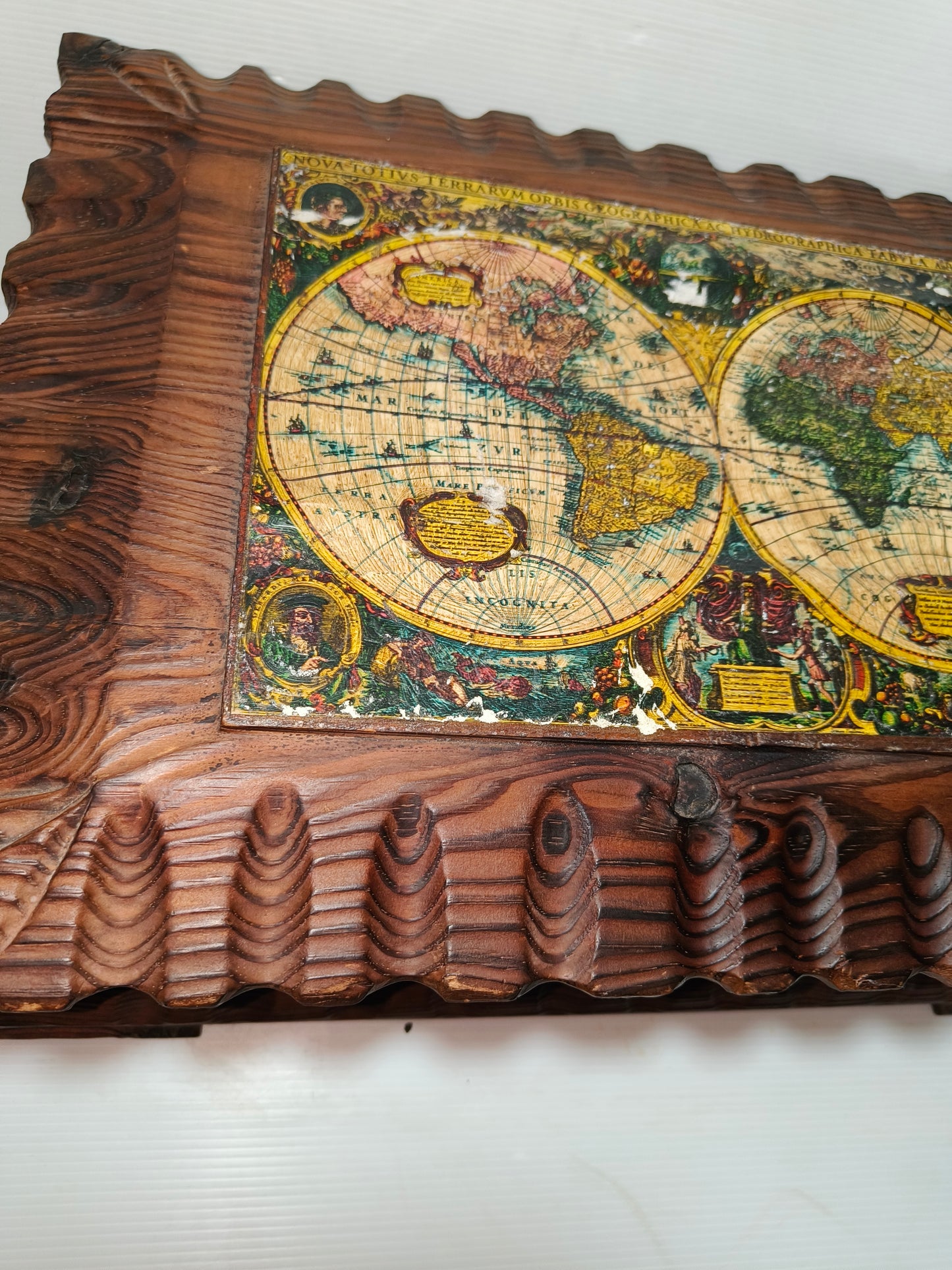 Scatola bauletto in legno vintage