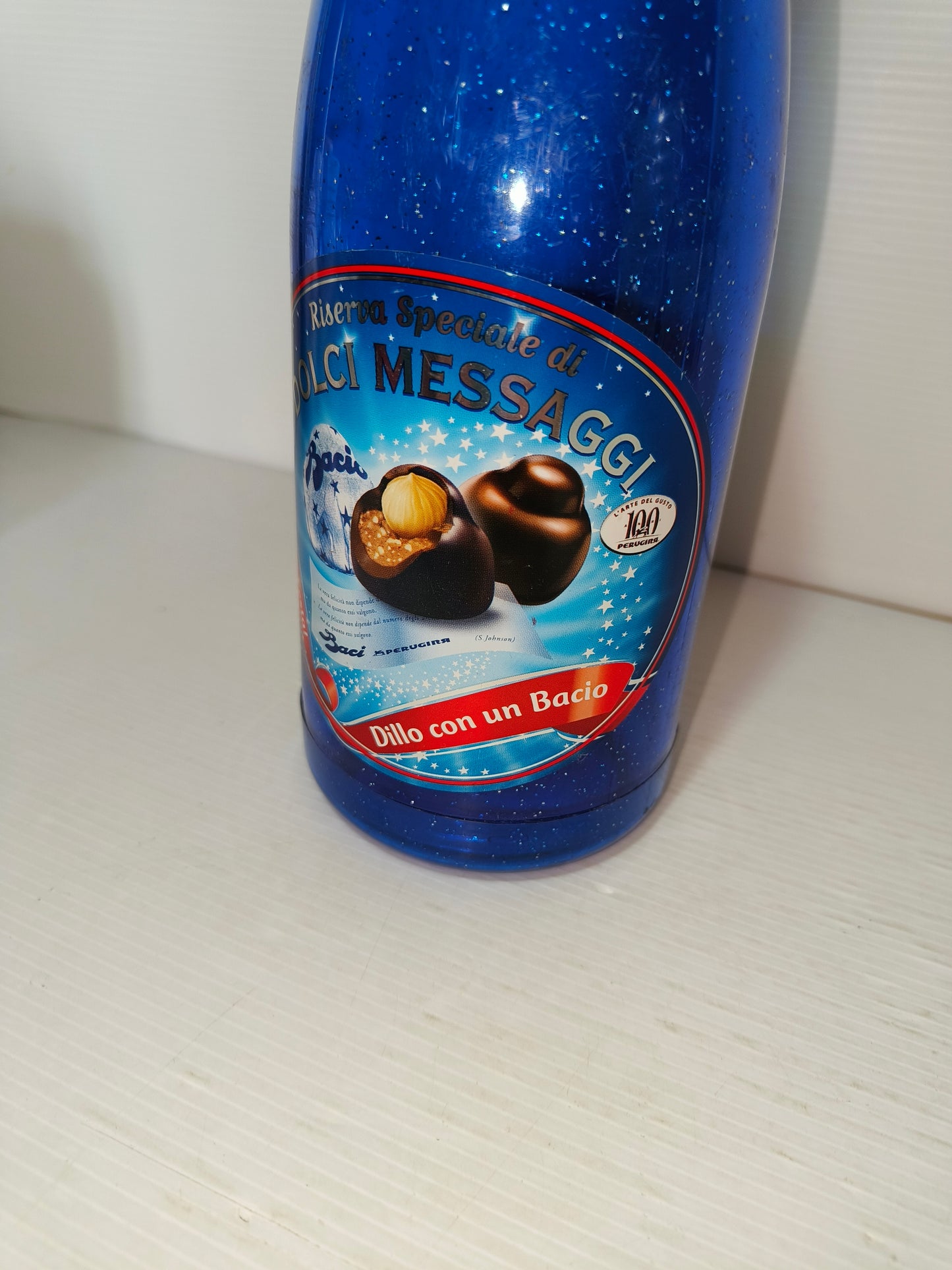 Bottiglia Vuota Baci Perugina vintage, LEGGI