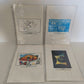 4 Targhe In Plastica Flessibile Su Cartoncino Vintage