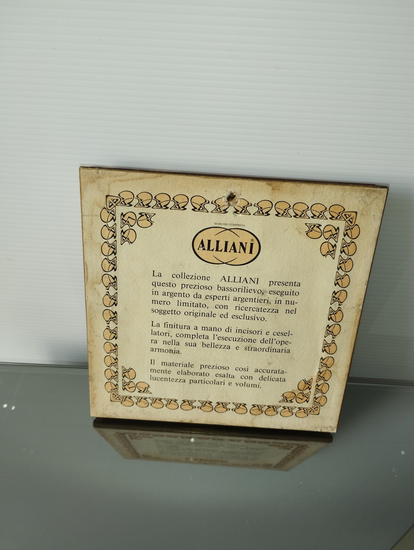 Bassorilievo Alliani In Argento 925 Con Cornice