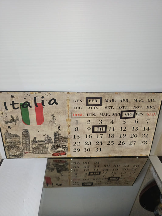 Italia Calendario Perpetuo In Metallo Da Appendere