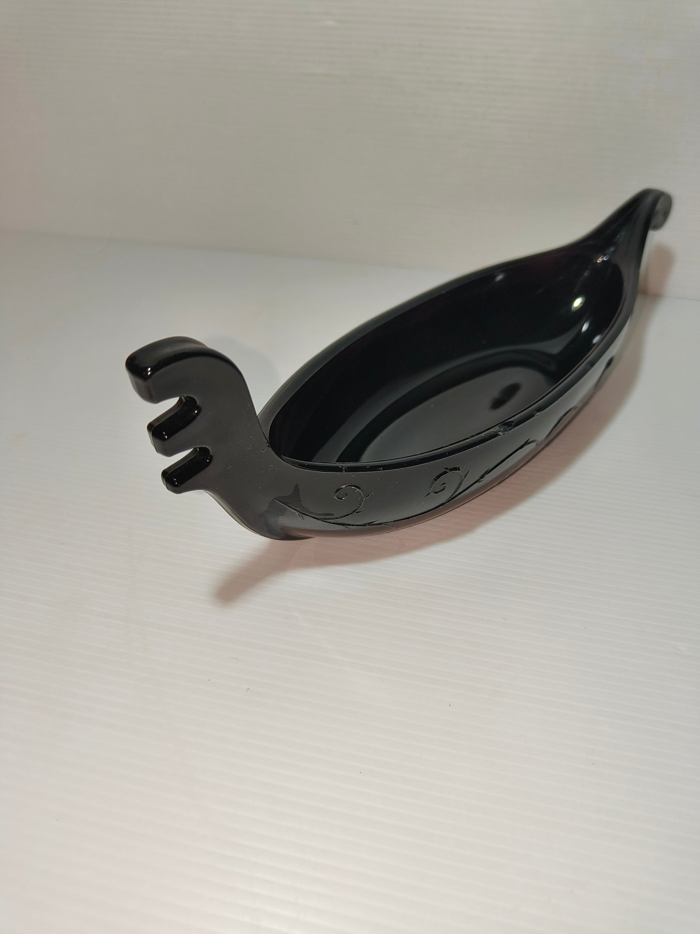 Murano Gondola In Vetro Nero Vintage, LEGGI