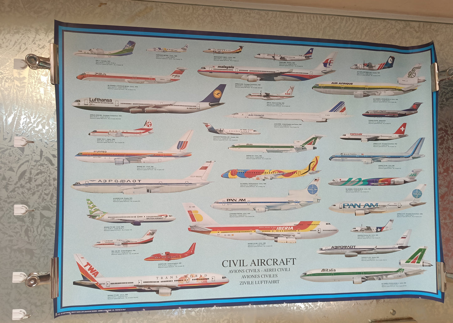 Poster Aerei Civili Nuova Arti Grafiche Ricordi
Anni 90