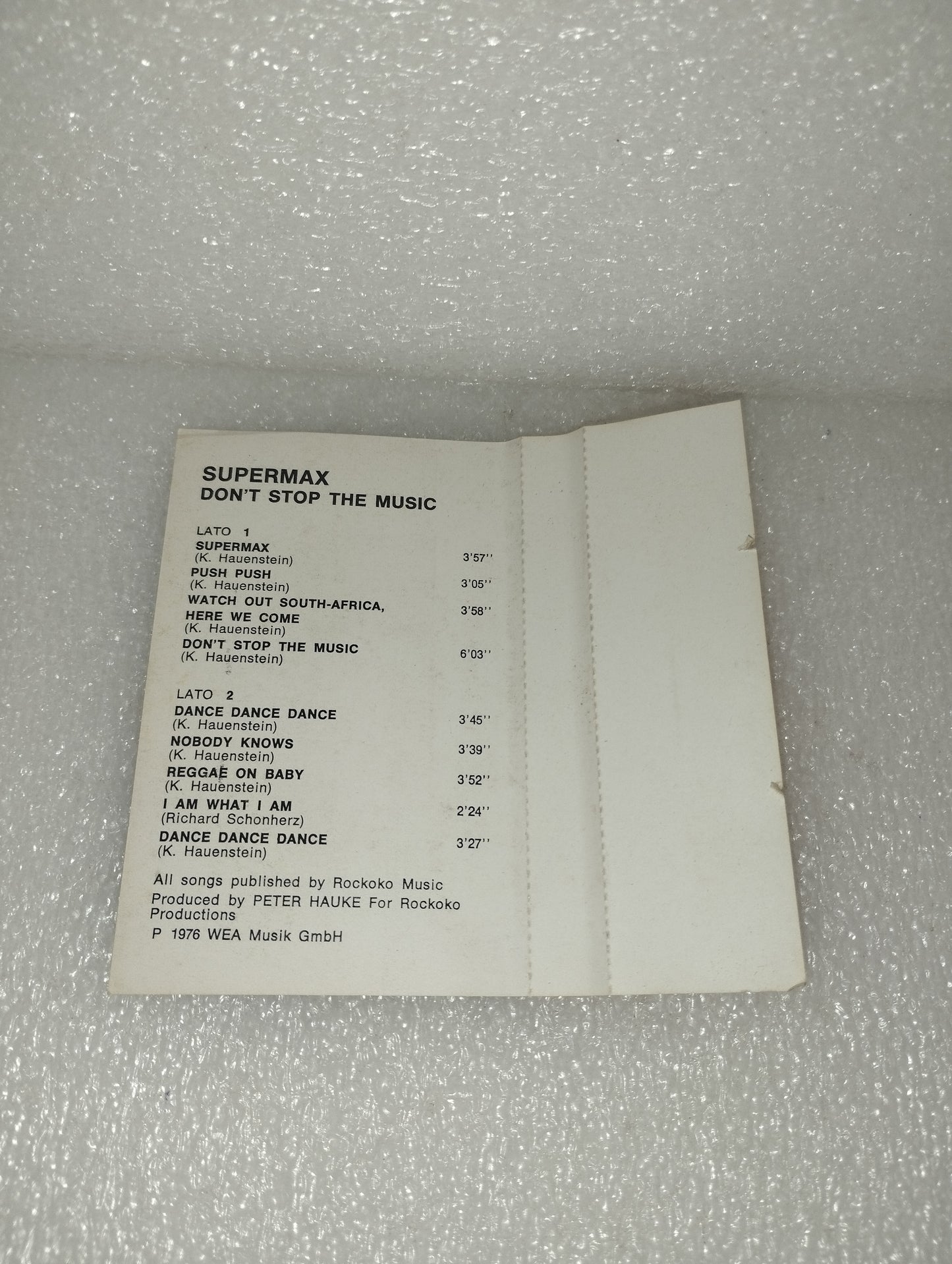 Don't Stop The Music Supermax Musicassetta
Edita nel 1976 da Atlantic Cod.G450325