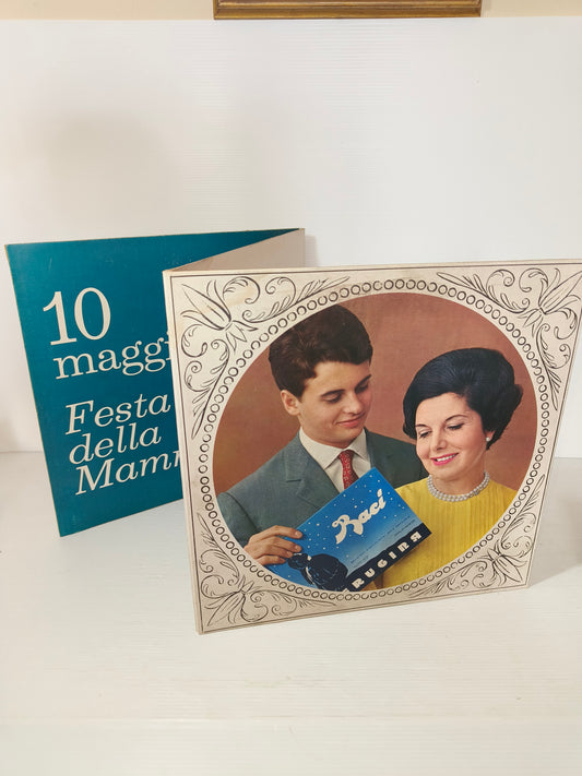 Baci Perugina cartonato pubblicitario anni 50-60, LEGGI