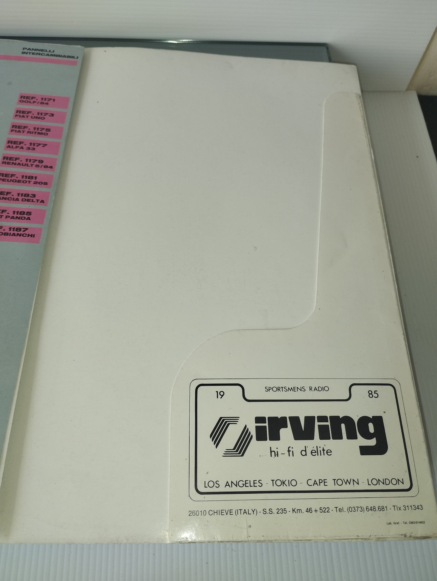 Catalogo Irving Hi Fi D'Elite Anni 80