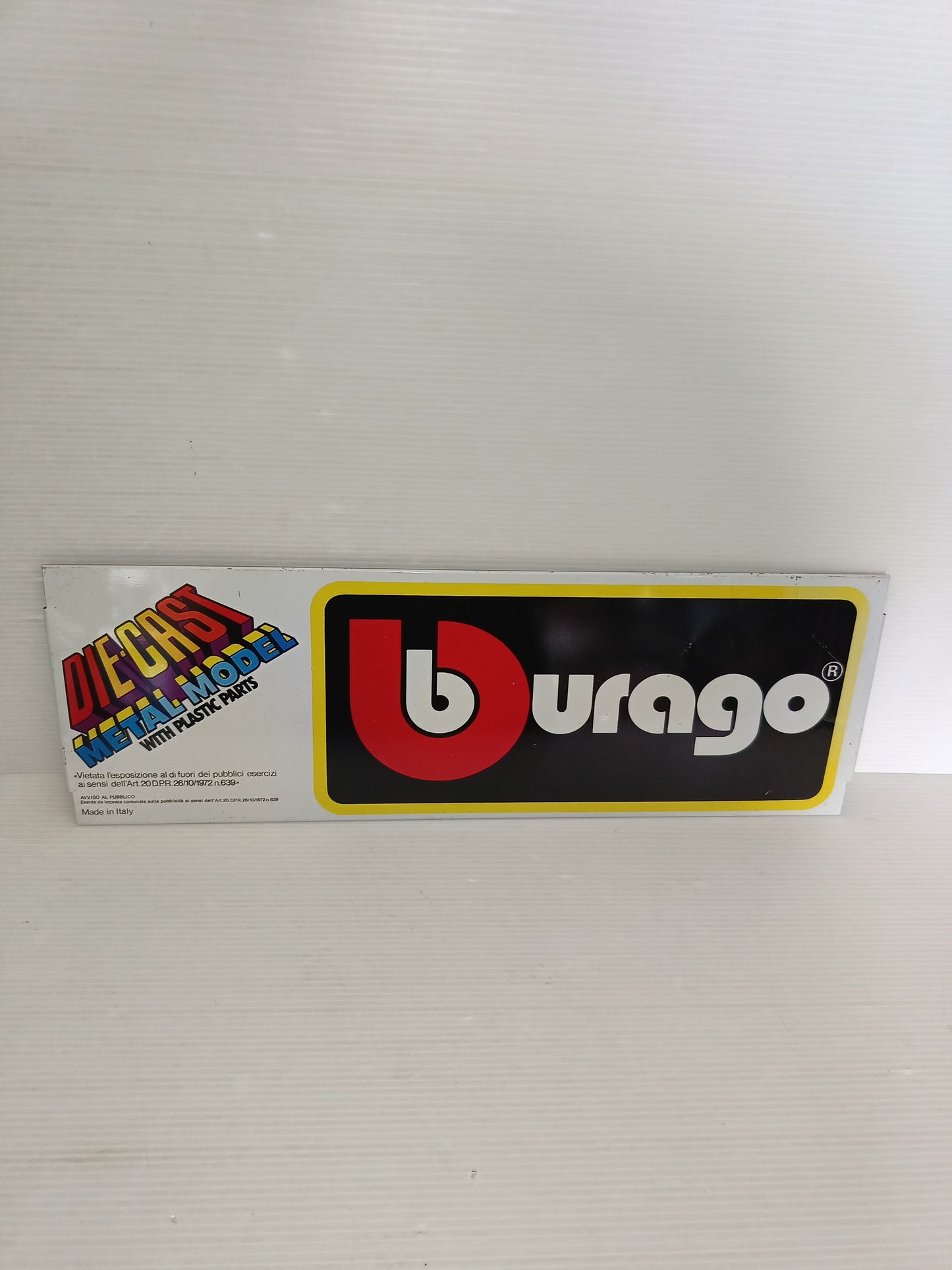 Targa In Metallo Bburago Vintage