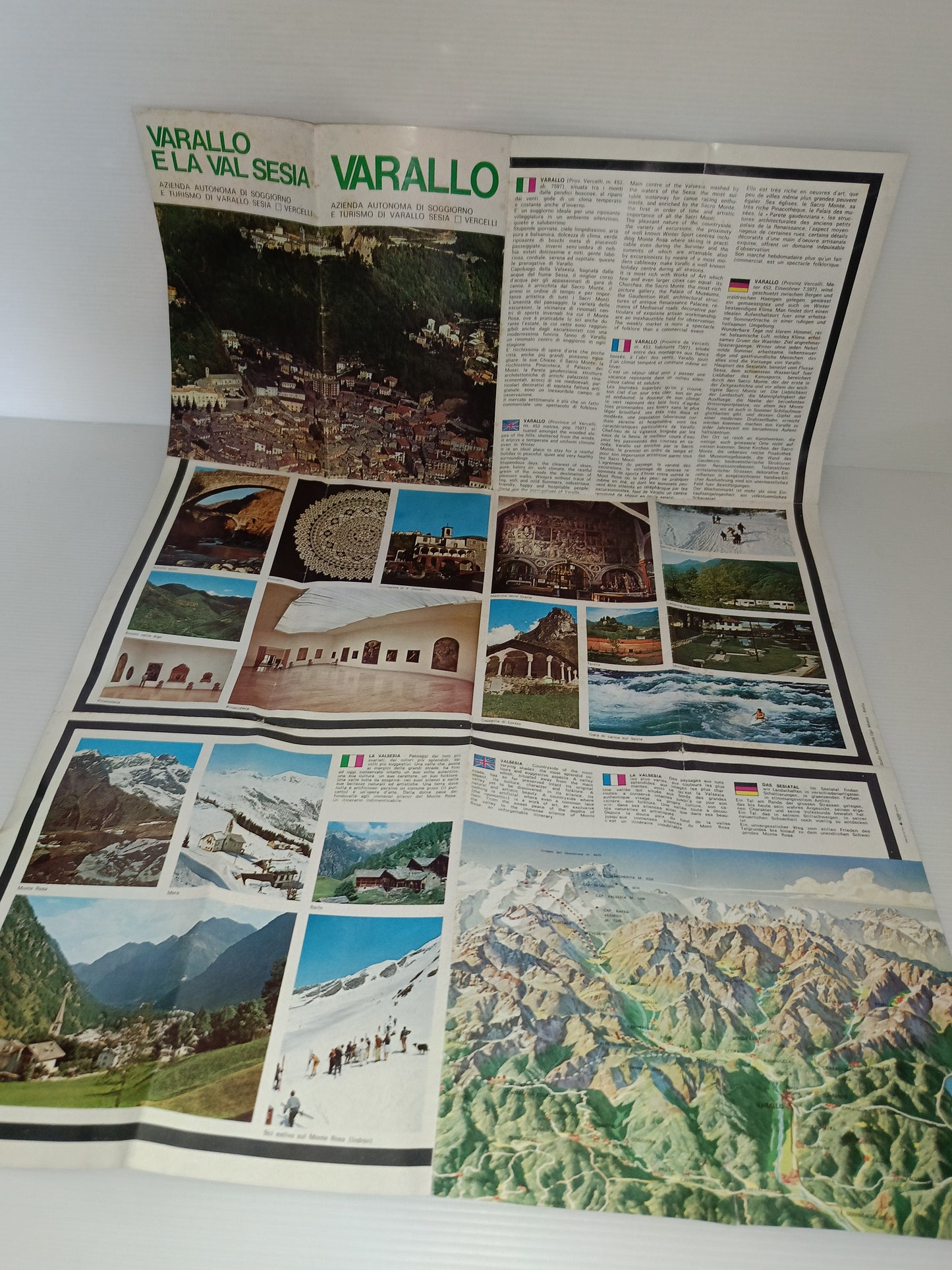 Varallo e La Val Sesia Depliant Pieghevole Vintage