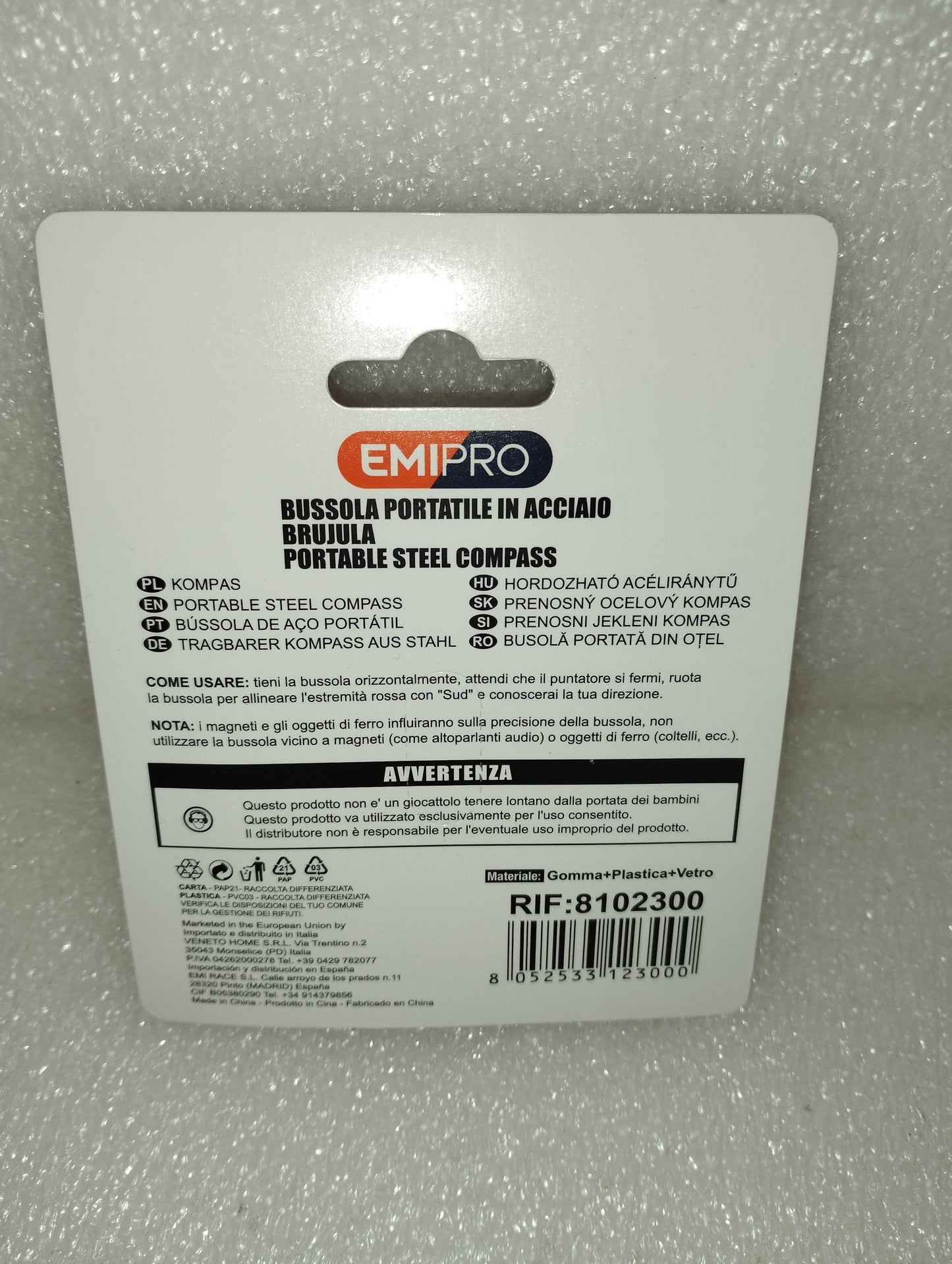 Bussola Portatile In Acciaio
Diametro 60 MM