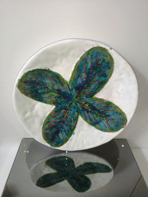 Piatto In Ceramica Smaltata Vintage.