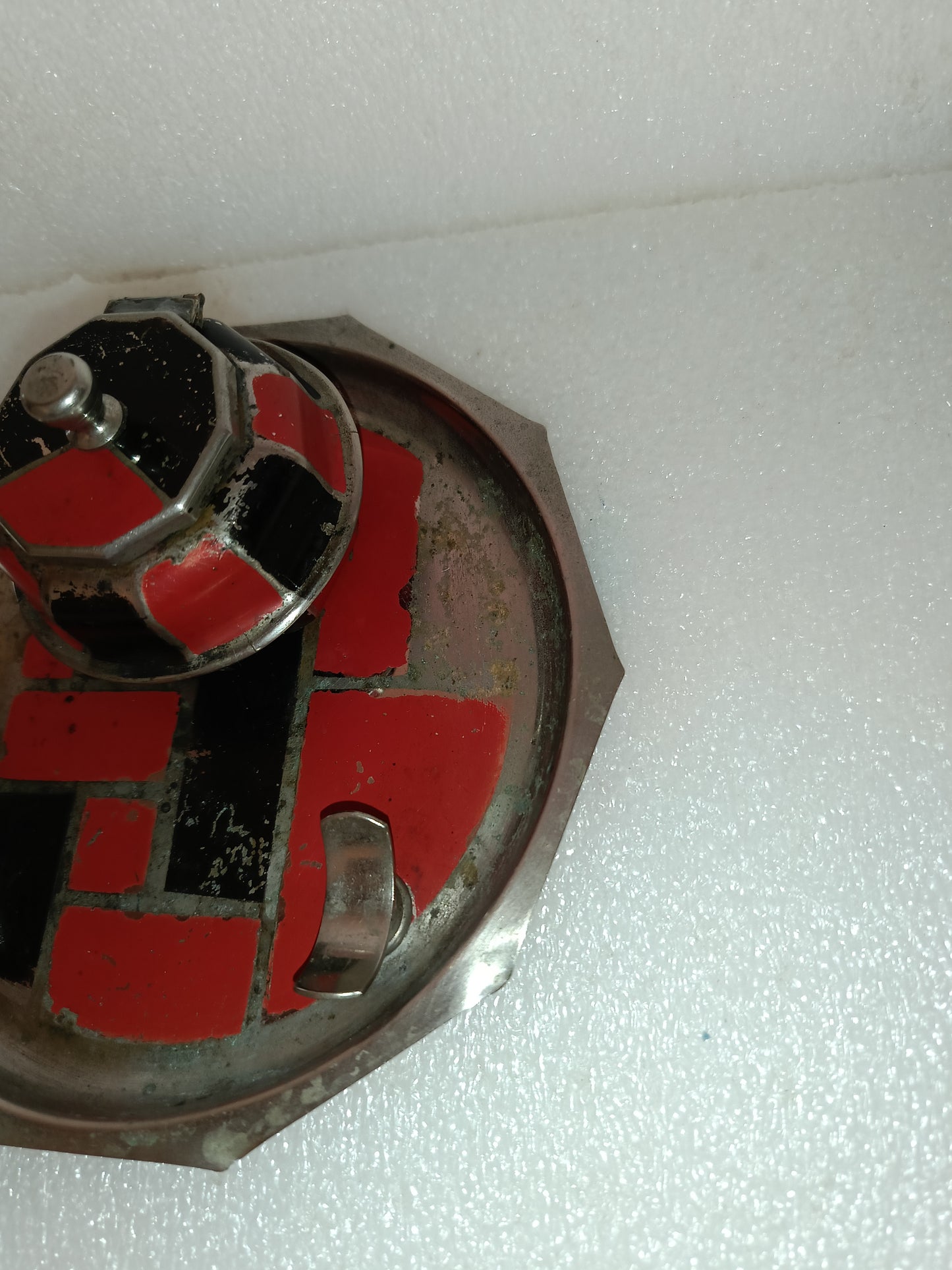 Antico Calamaio In Metallo Da Restaurare