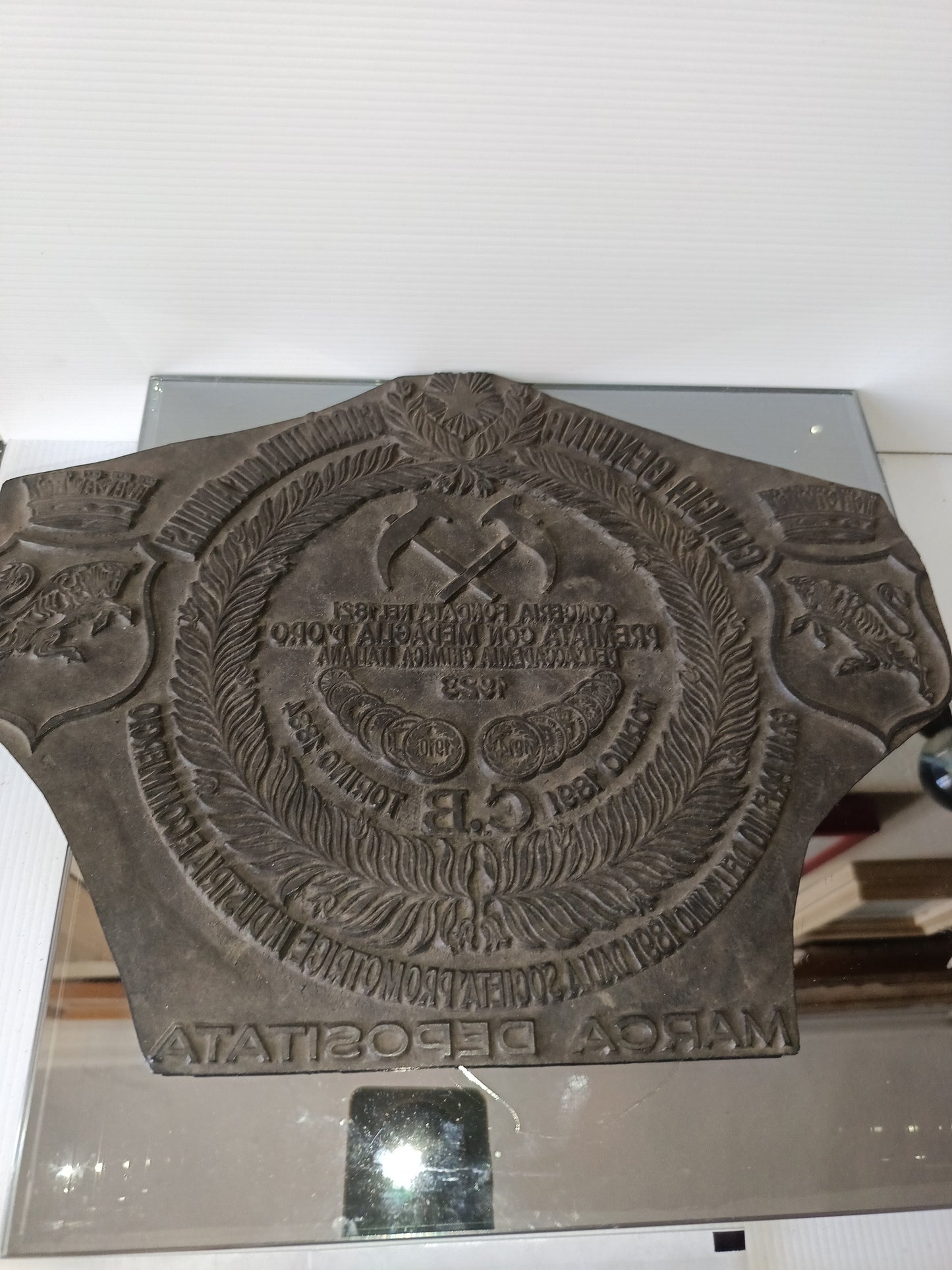 Antico Timbro In Gomma C.B.Conceria Torino