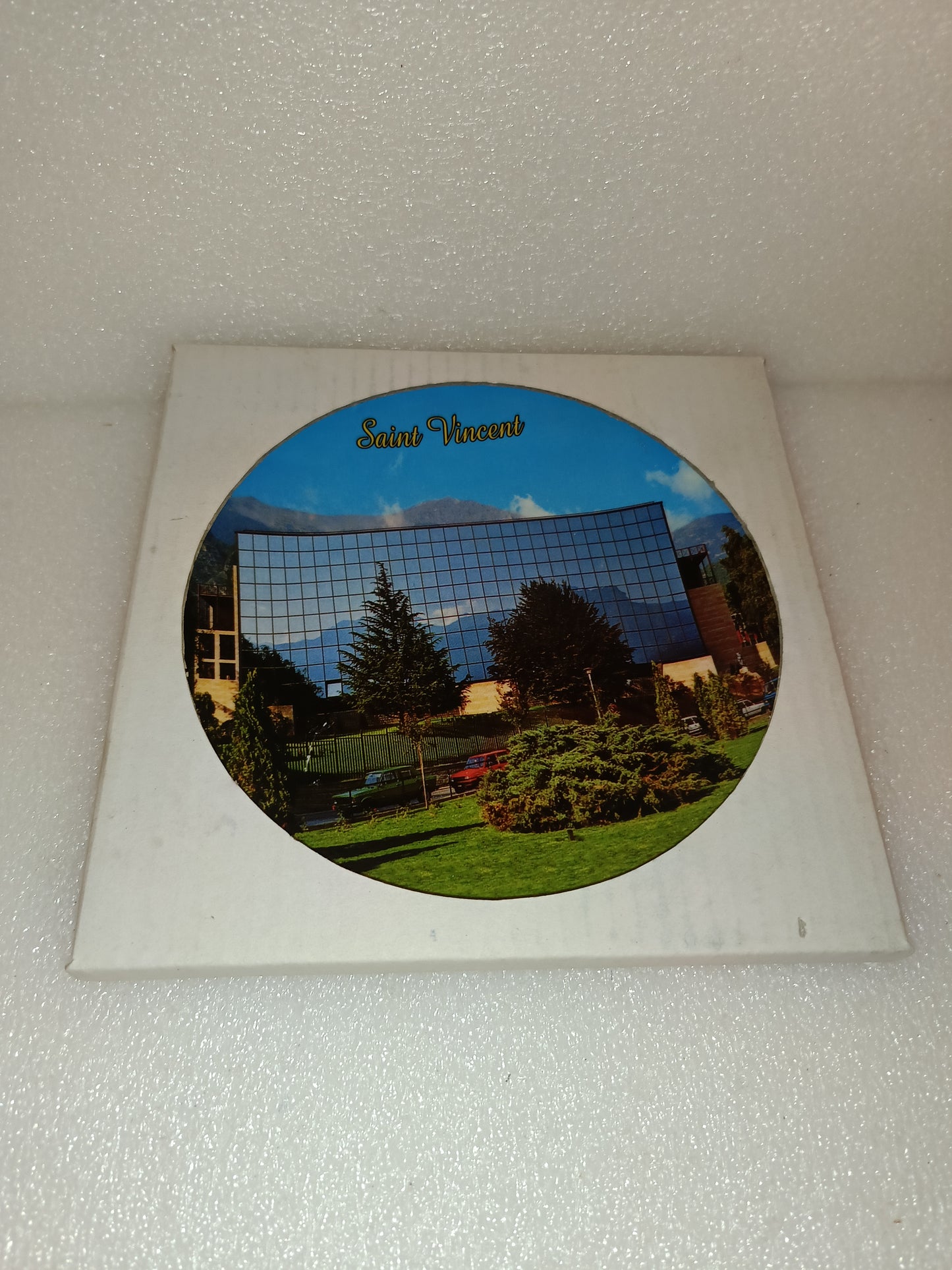 Piatto Souvenir Saint Vincent In Ceramica Vintage