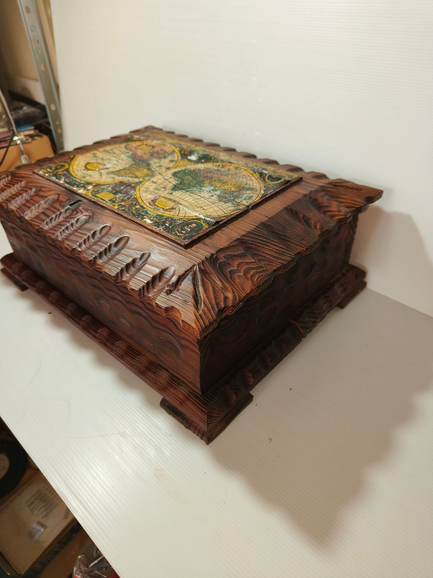 Scatola bauletto in legno vintage