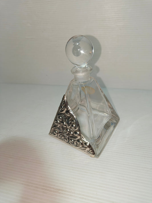 Bottiglietta vintage porta profumo cristallo e argento