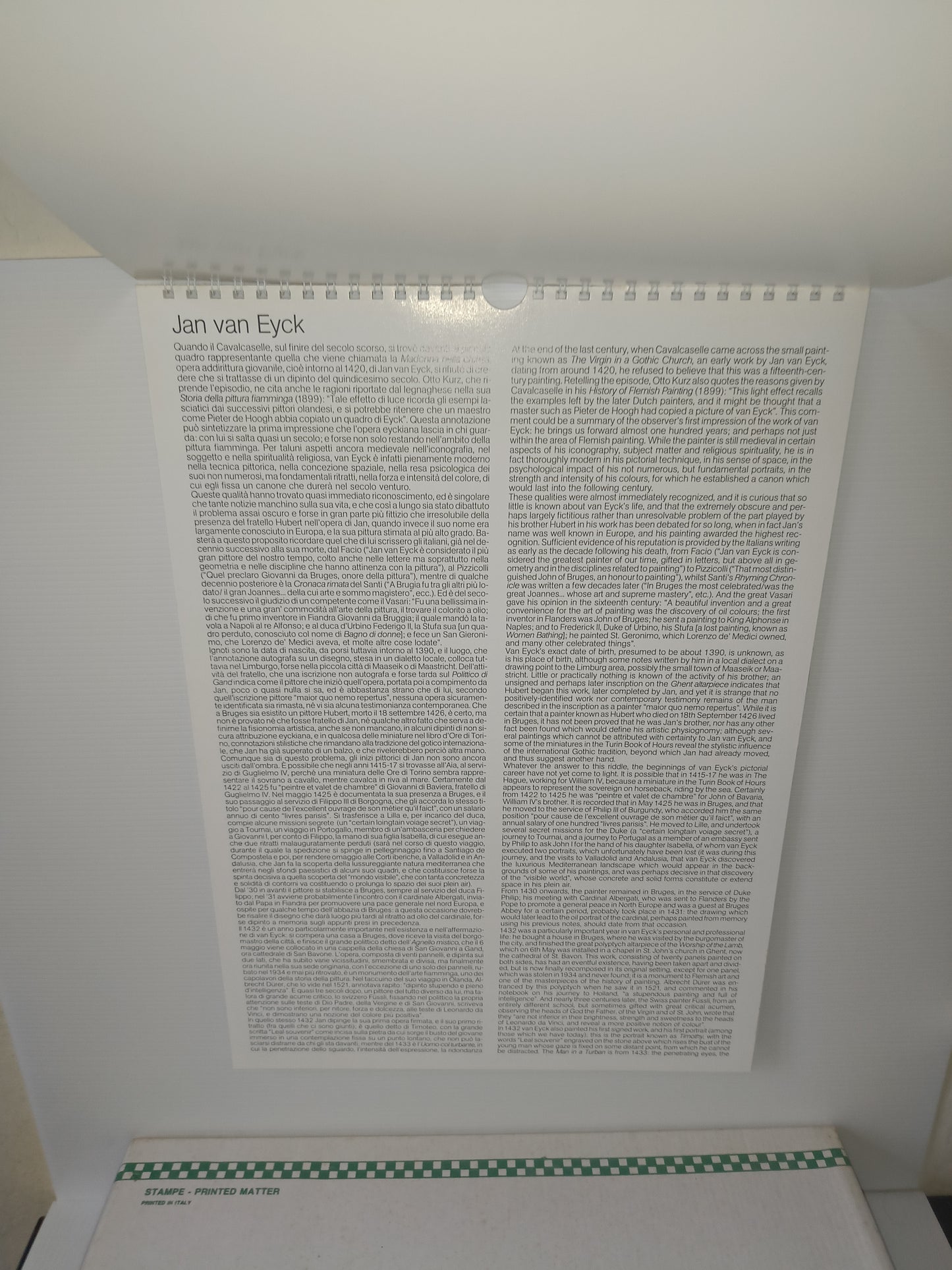 Olivetti Calendario 1983 Jan Van Eyck
