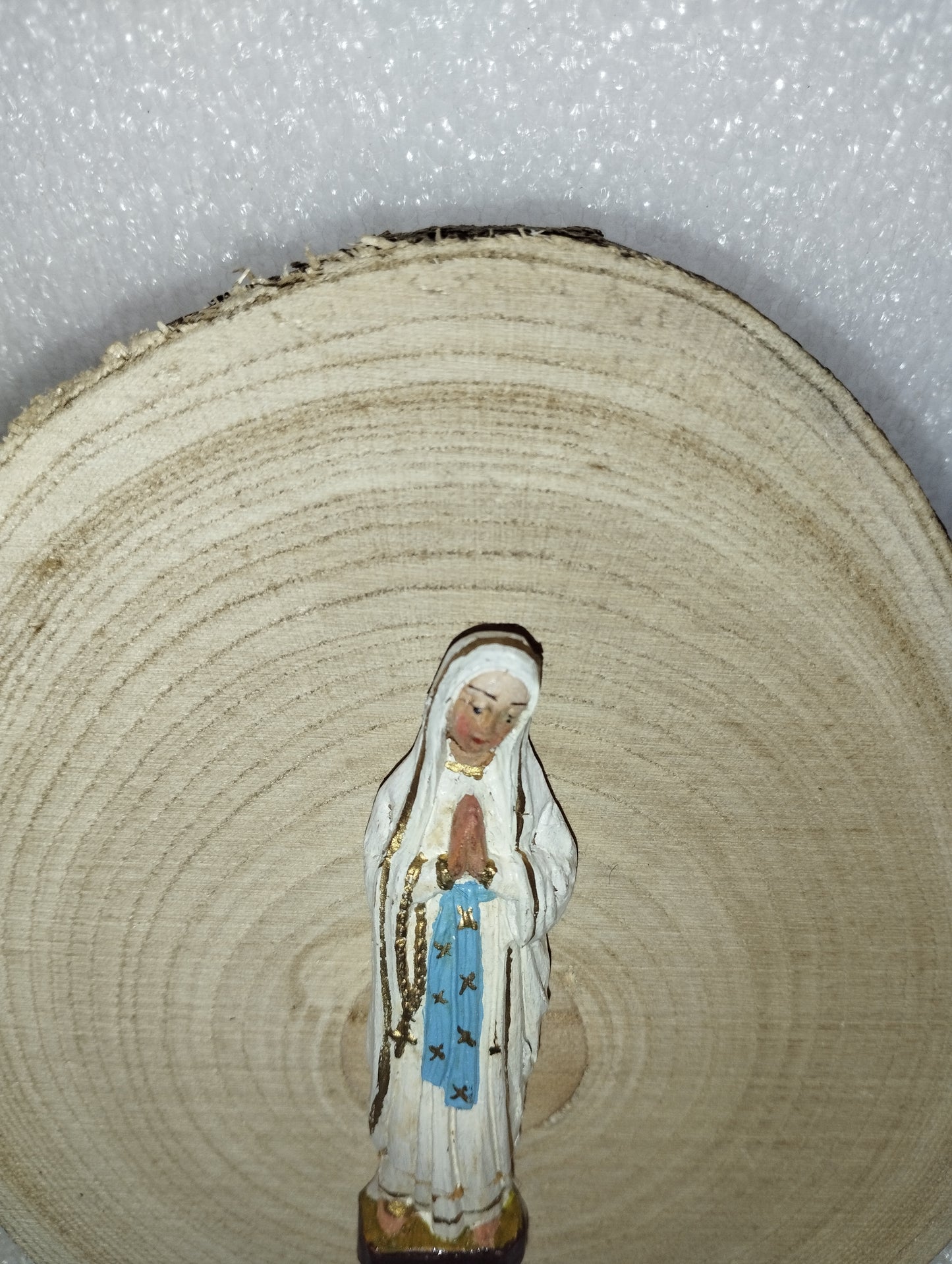 Madonnina In Legno Dipinta A Mano Vintage