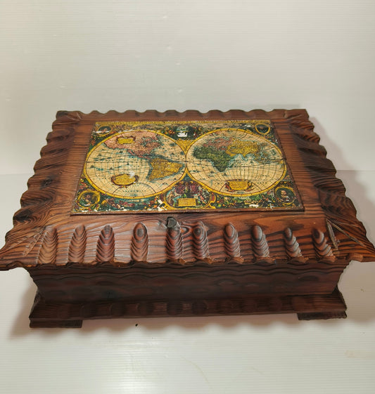 Scatola bauletto in legno vintage