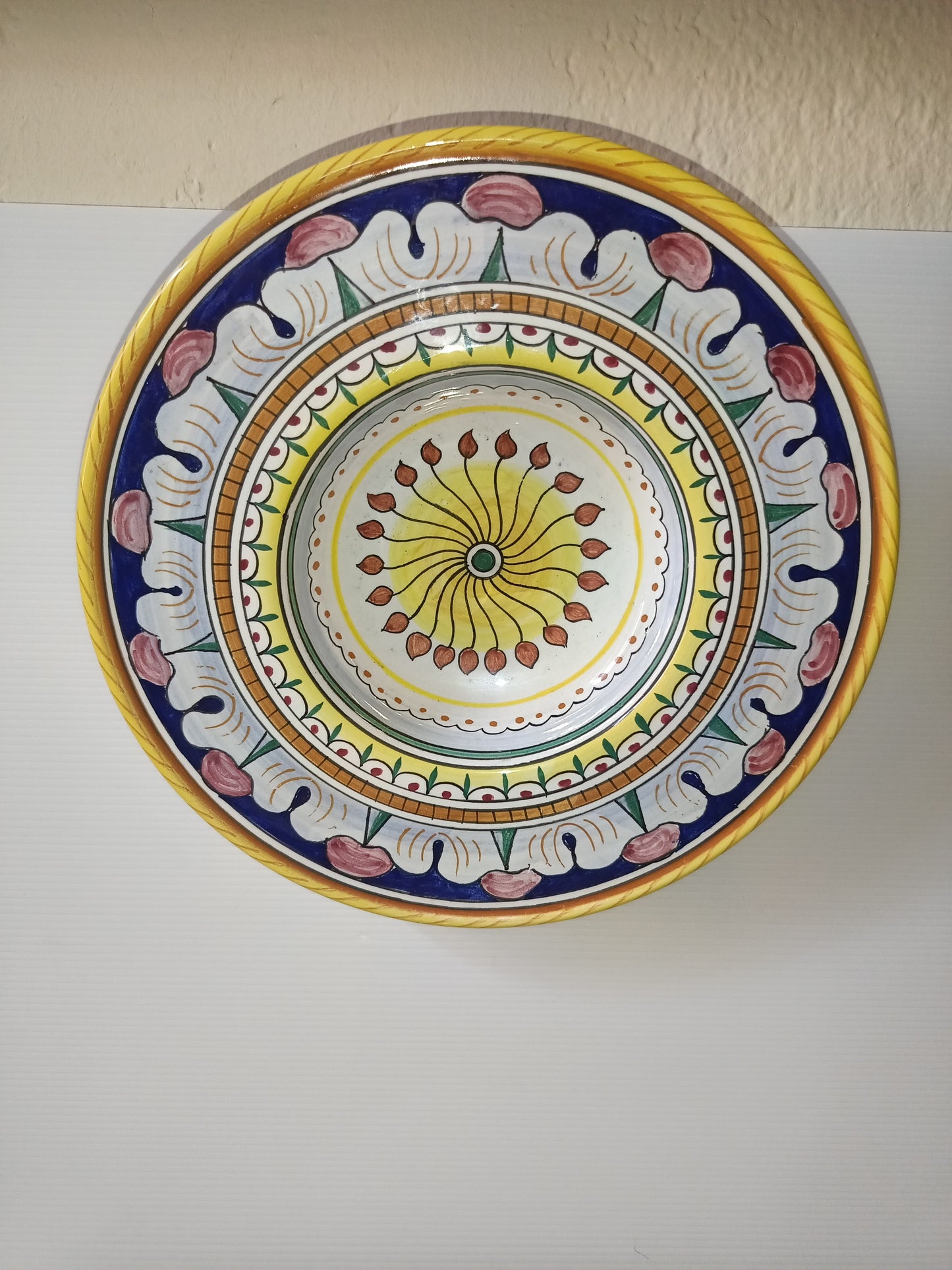 Piatto In Ceramica Smaltata Ars Deruta Vintage