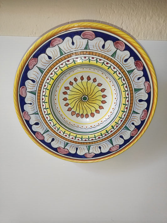 Piatto In Ceramica Smaltata Ars Deruta Vintage