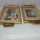 2 Vassoi Vintage In Legno/Metallo/Vetro