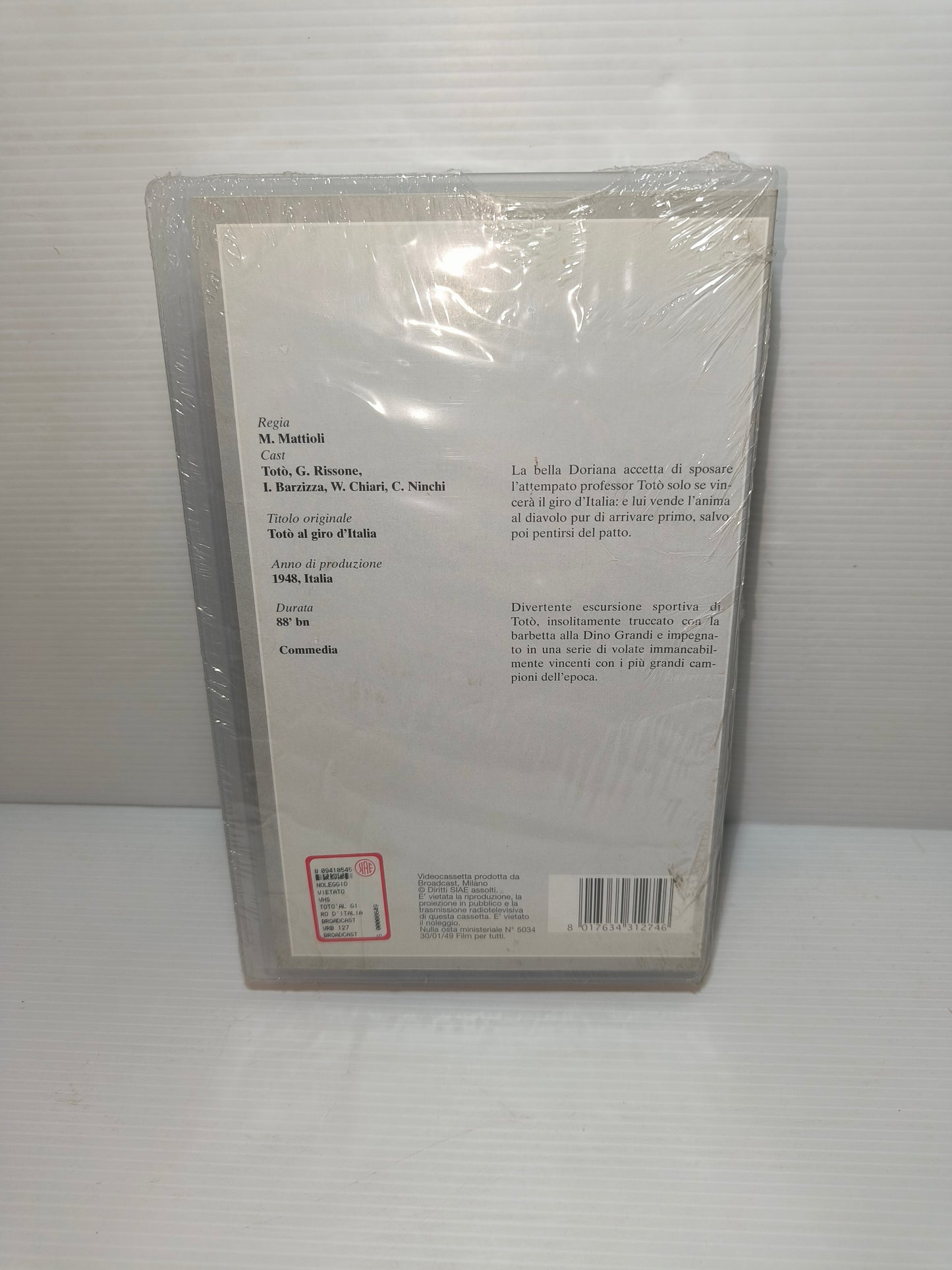 VHS Totò al giro d'Italia collana 100 film per 100 anni di cinema