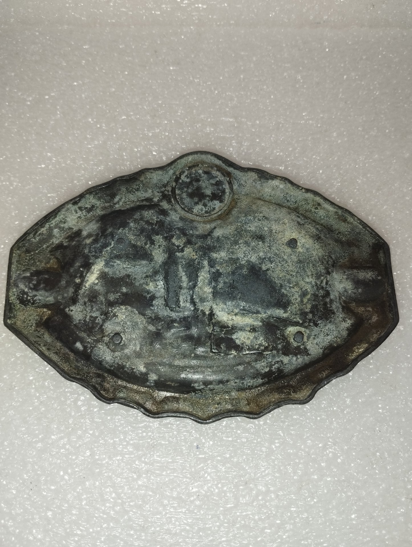 Antico Posacenere Souvenir De Lourdes In Metallo