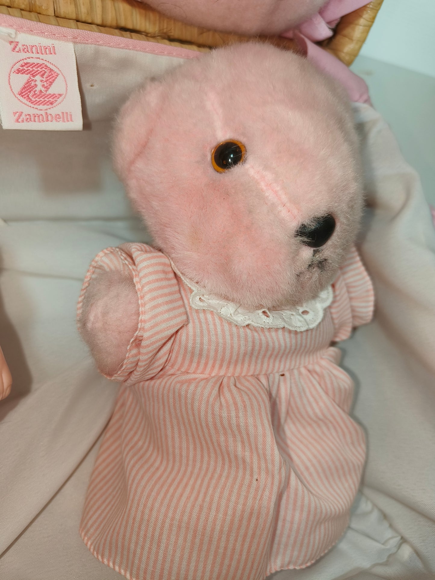 Bambola con cestino Zanini e Zambelli vintage, LEGGI