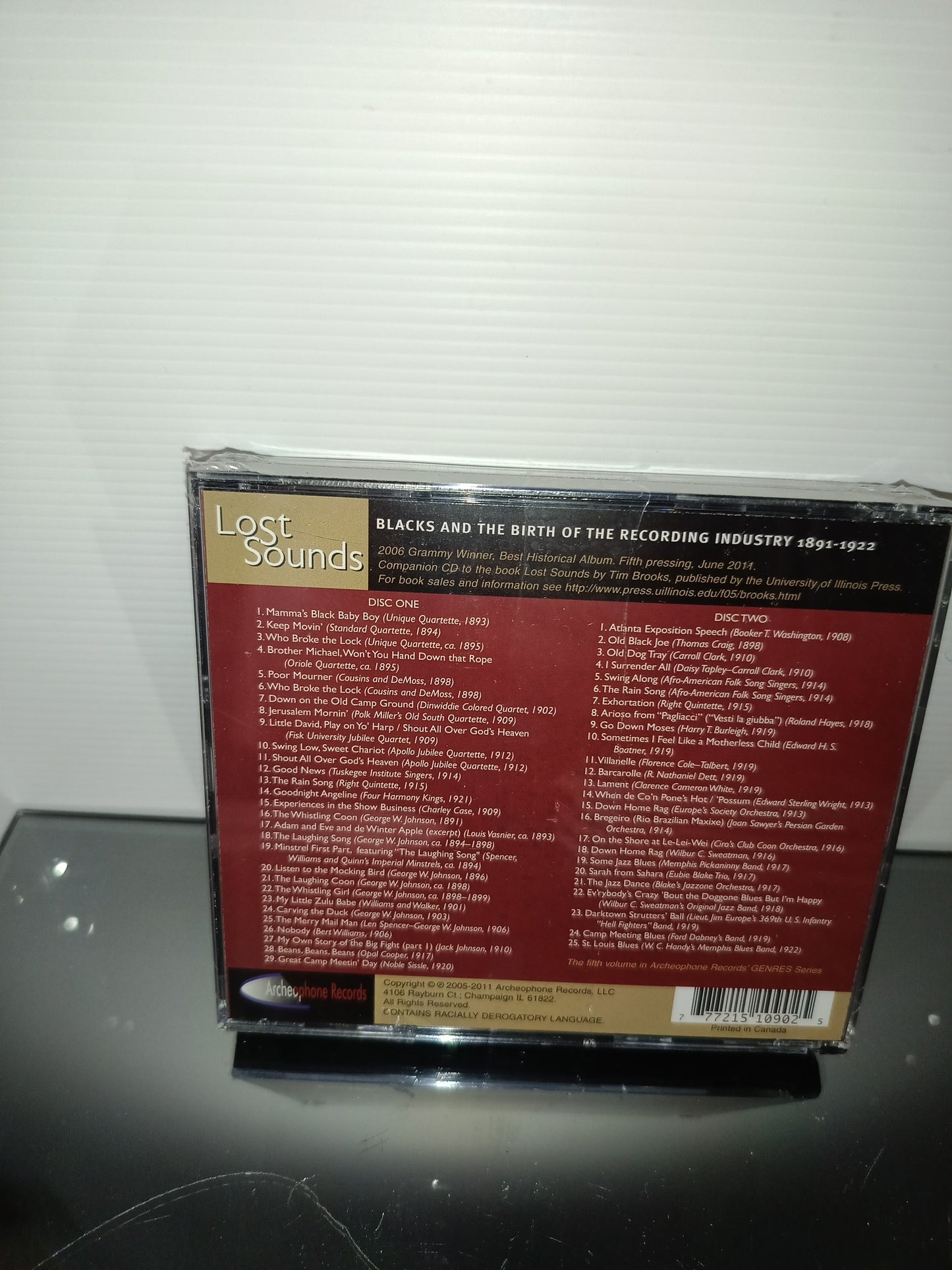 Lost Sounds Blacks and the birth of the recording industry 1891-1922

2 CD Archeophone Records
