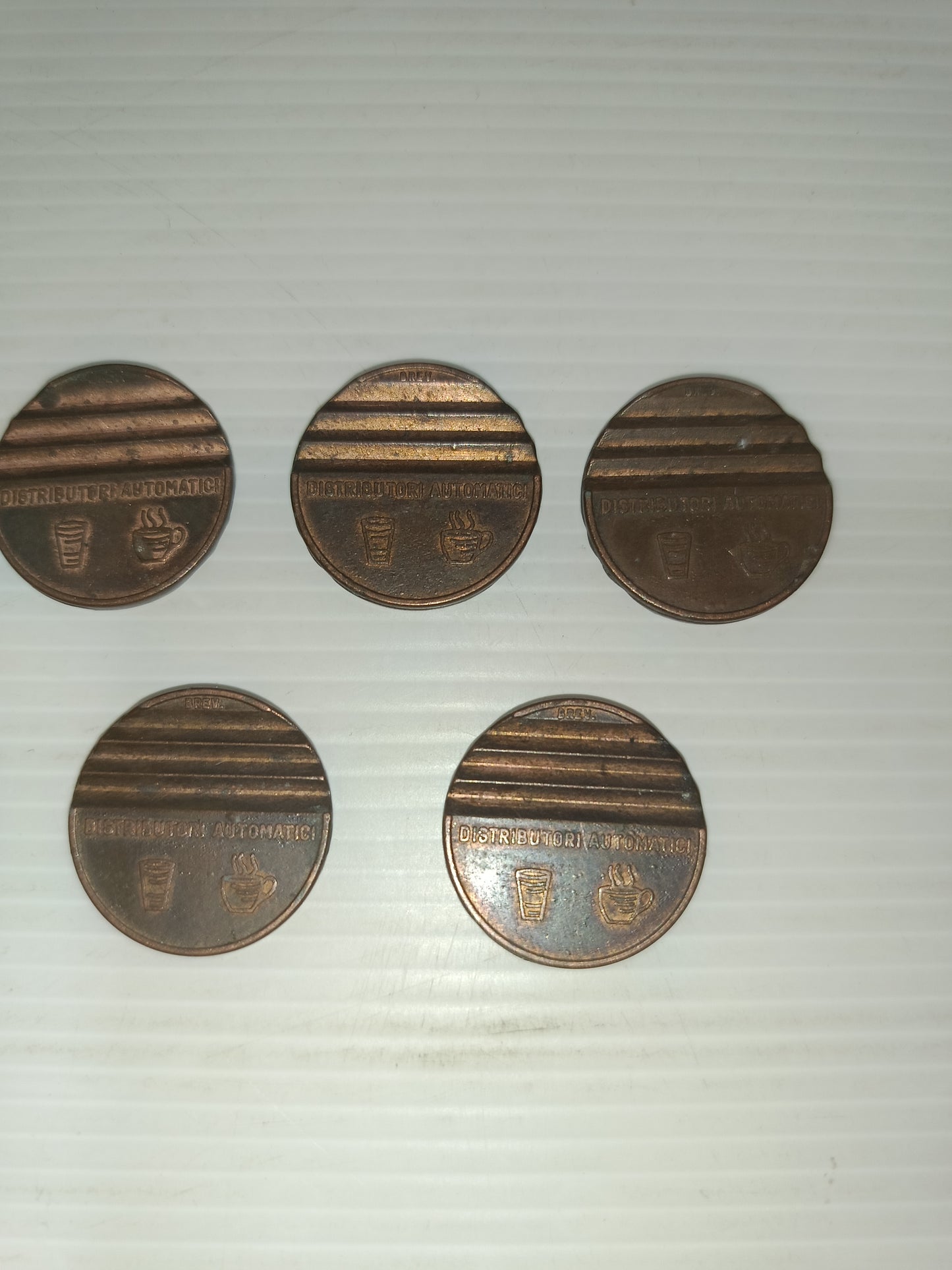 7 Gettoni Per Distributori Automatici Vintage