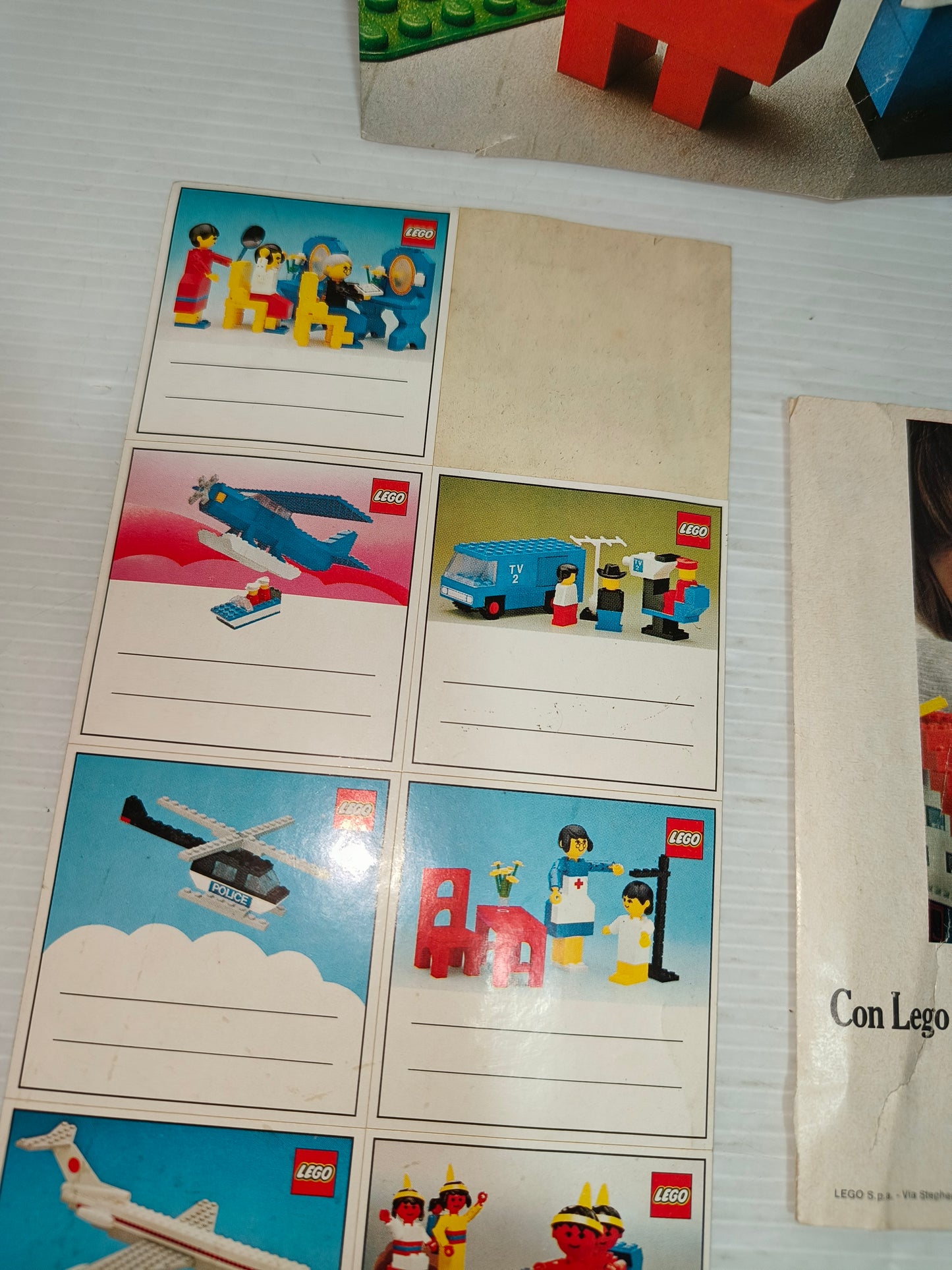 Depliant e adesivi Pubblicitari Lego, anni 70
