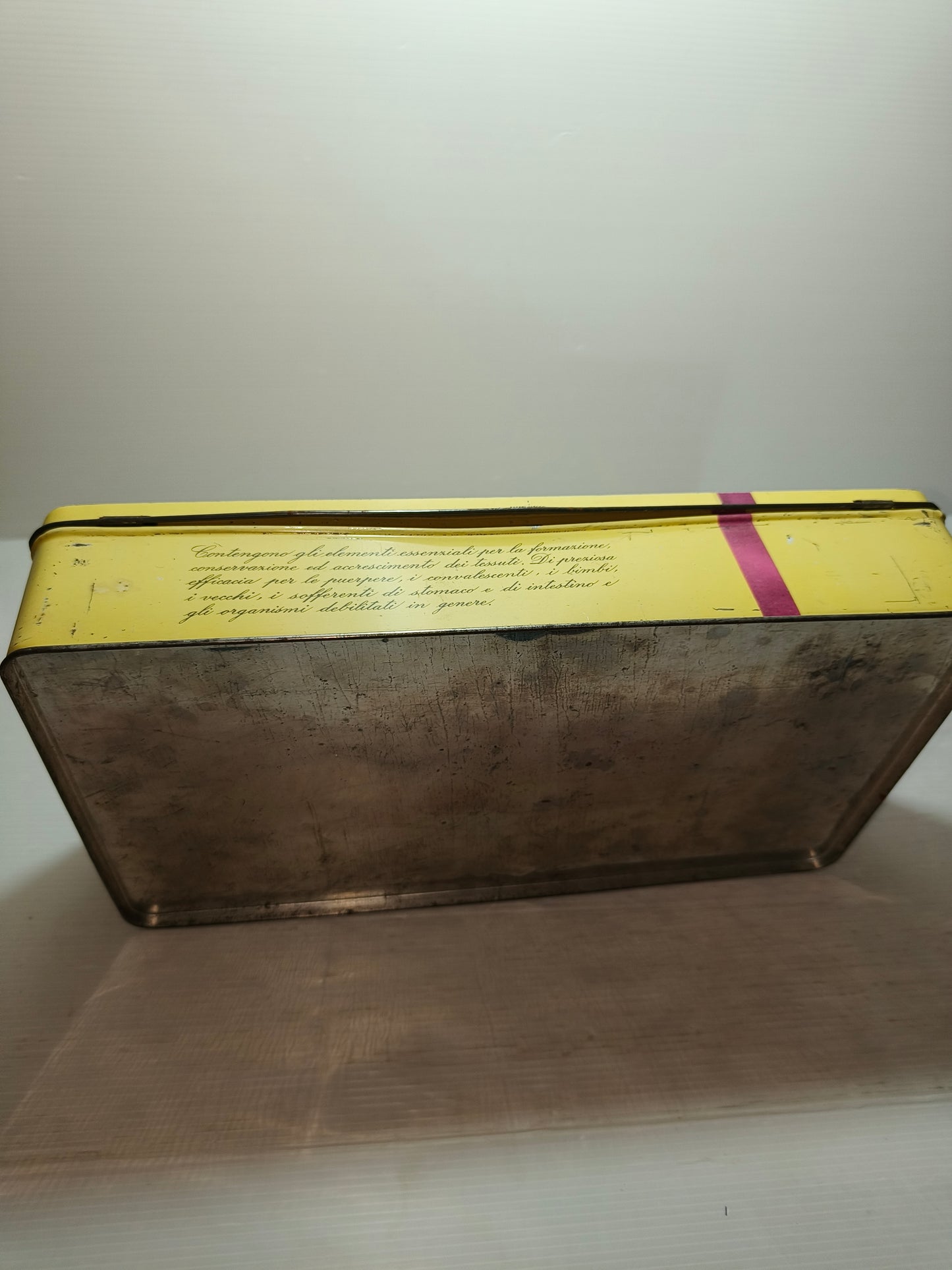 Scatola latta Plasmon anni 50, LEGGI