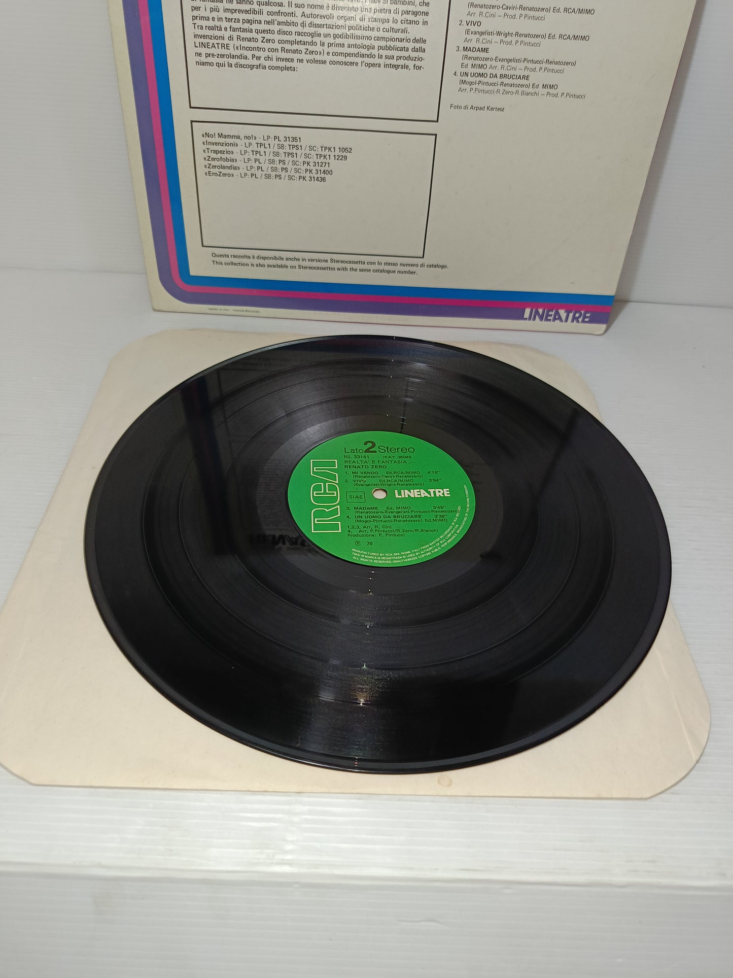 Realtà E Fantasia Renato Zero LP 33 Giri
Edito nel 1979 da  RCA cod.NL 33141