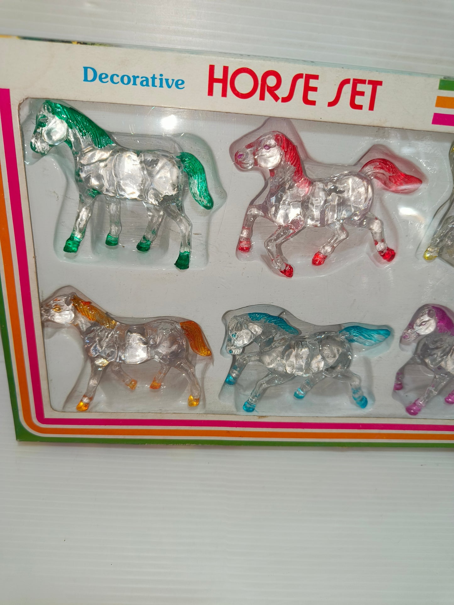 Set di cavalli decorativi in plastica anni 70
