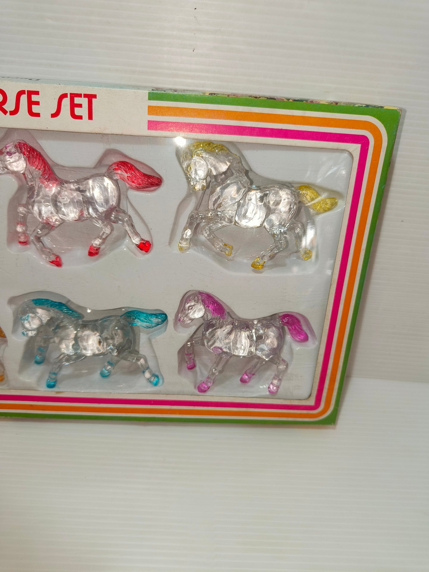 Set di cavalli decorativi in plastica anni 70
